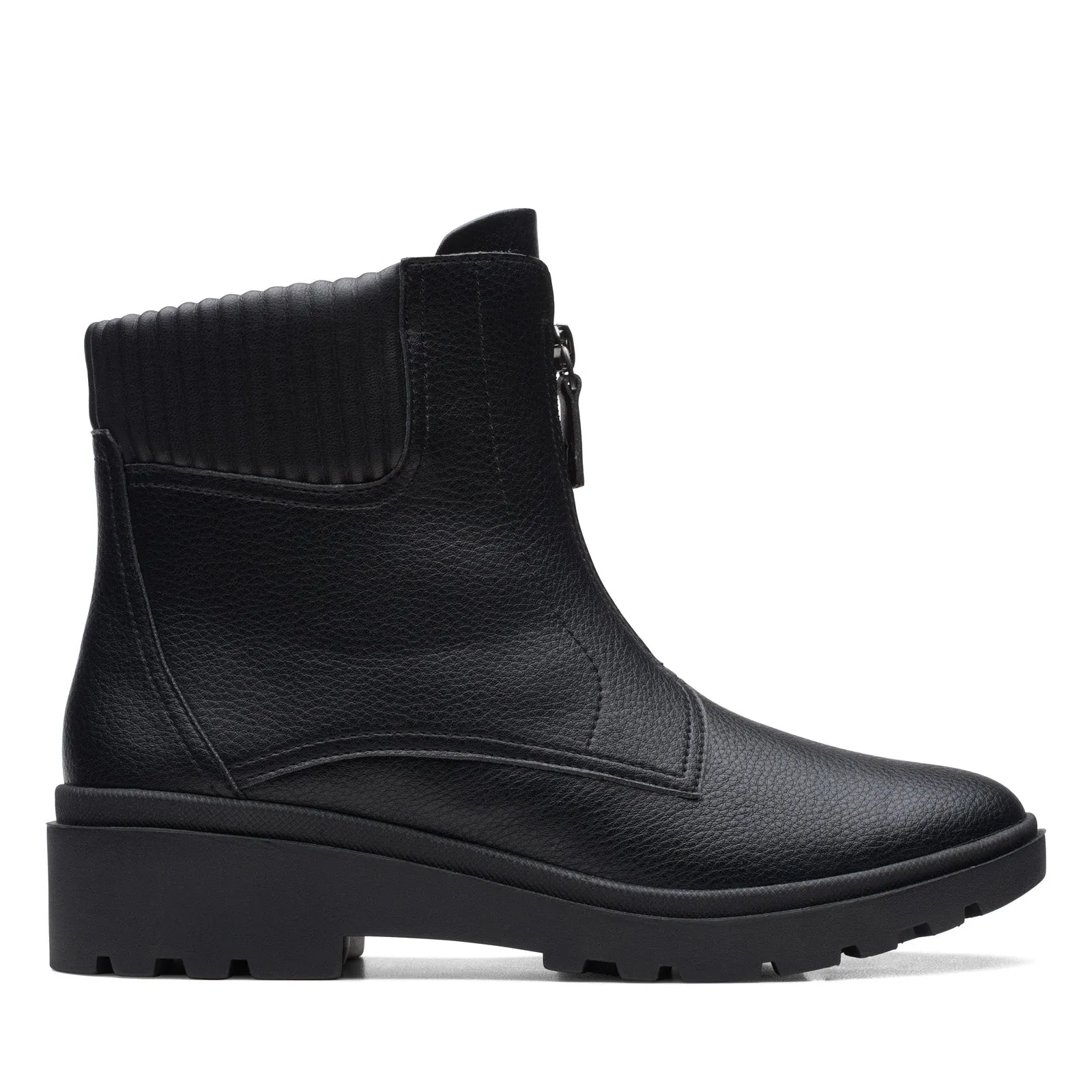 Weekend Escape Slip On Style Clarks Calla Zip 26167695 Womens Black Leather Zipper Casual Dress Boots