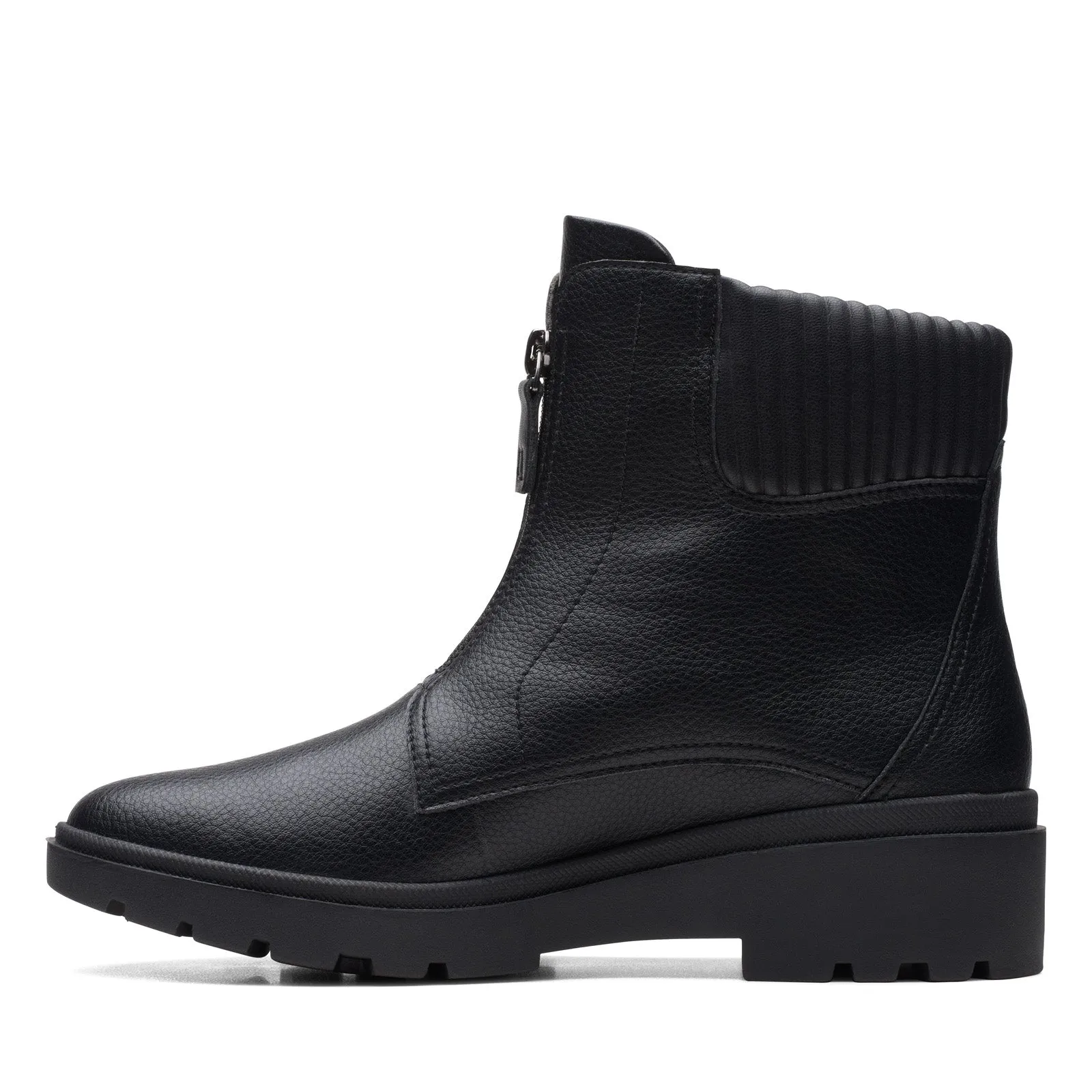 Coffee Shop Comfortable Grip Clarks Calla Zip 26167695 Womens Black Leather Zipper Casual Dress Boots