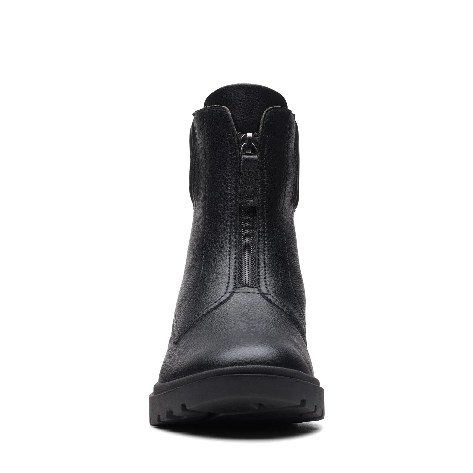 Clarks Calla Zip 26167695 Womens Black Leather Zipper Casual Dress Boots Party Occasion Smooth Entry