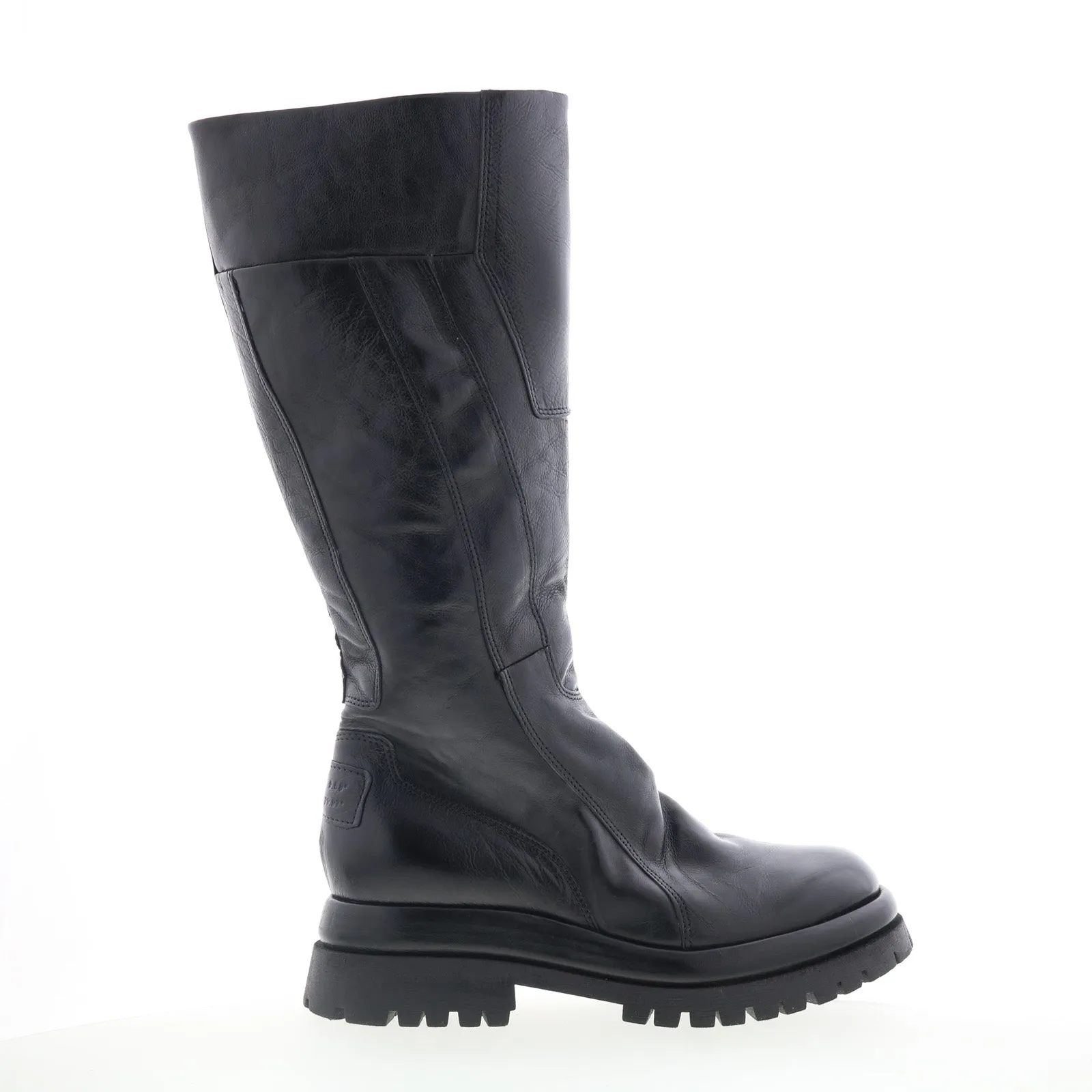 A.S. 98 Dulcie Womens Black Leather Zipper Knee High Boots Tight Fit Trendsetting Style