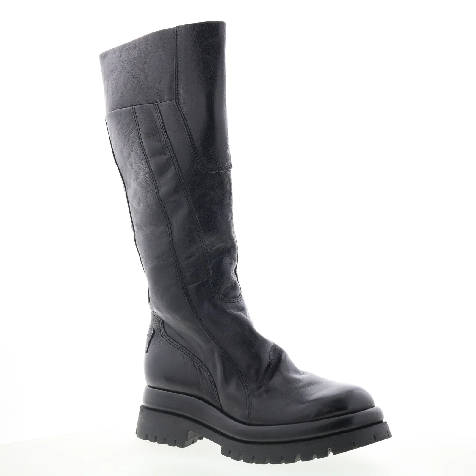 Comfortable Straps Cushion Zone A.S. 98 Dulcie Womens Black Leather Zipper Knee High Boots