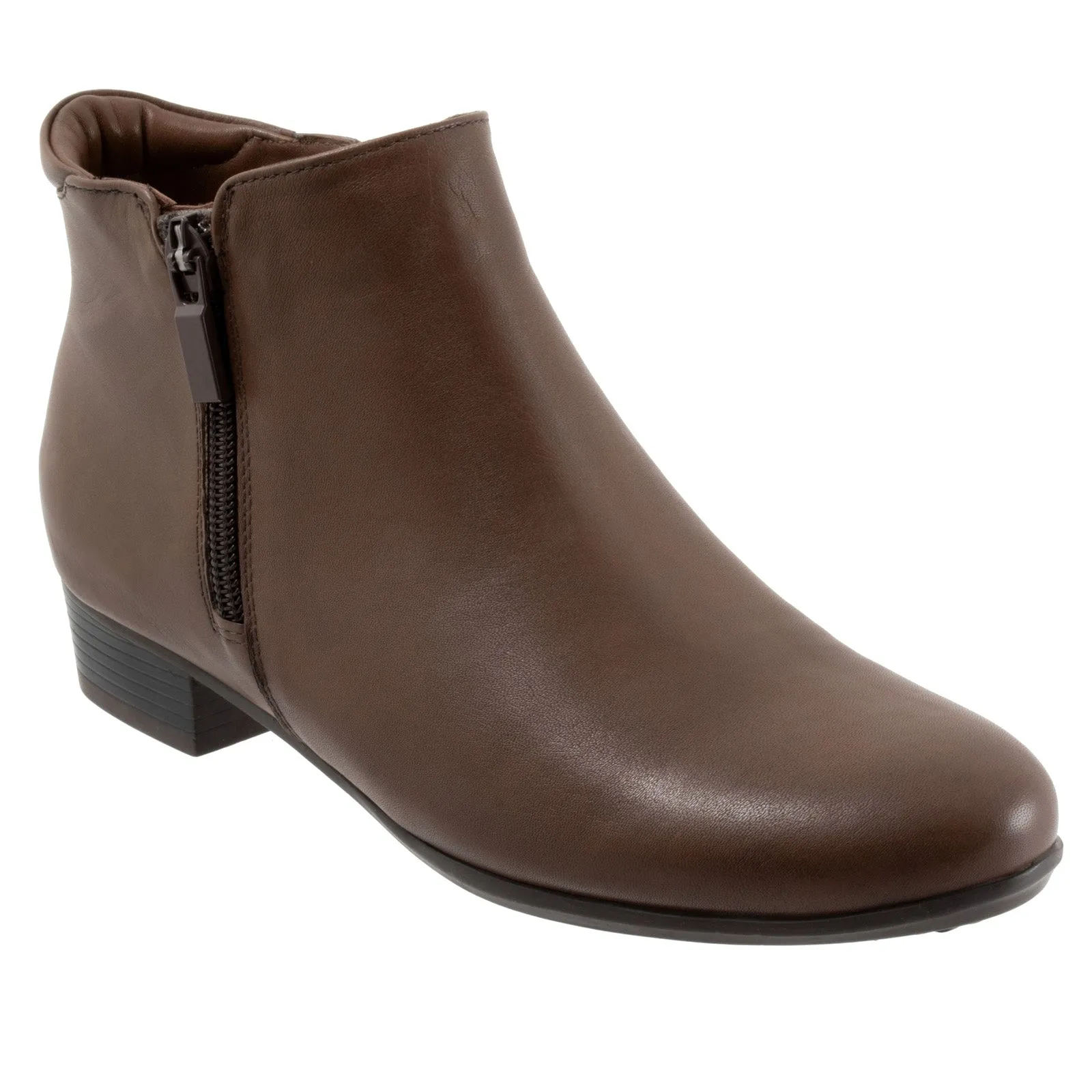 Premium Craft Functional Footwear Trotters Major T1762-104 Womens Brown Leather Ankle & Booties Boots