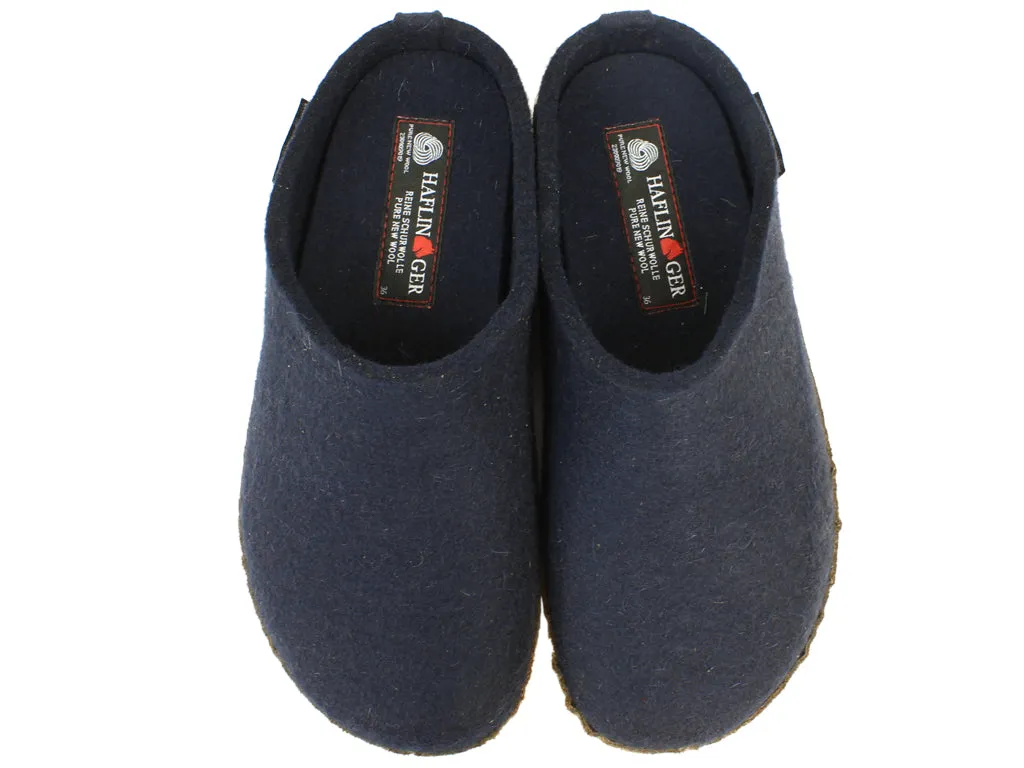 Stride Bold Field Fast Haflinger Felt Slippers Emil Navy Blue