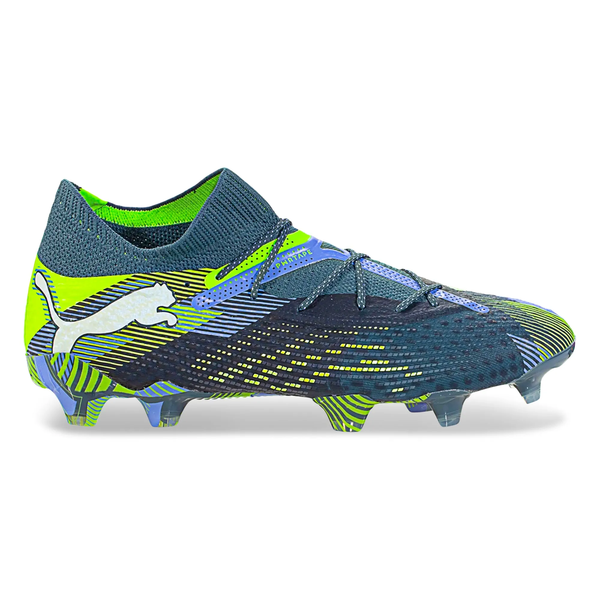 Ball Contact Puma Mens Future 7 Ultimate FG/AG Soccer Cleats (Gray Skies/Fizzy Apple)