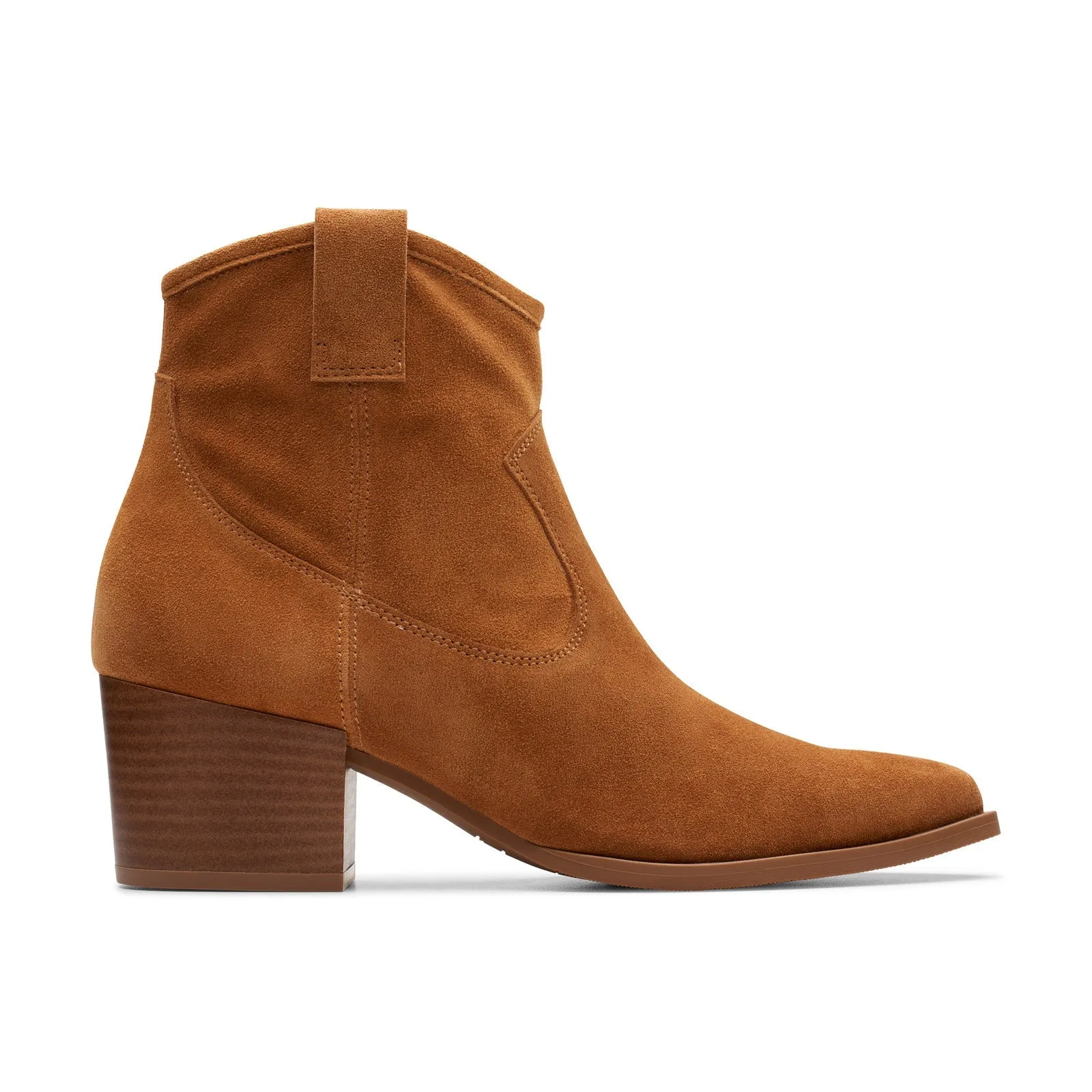 Vintage Style Clarks Elder Rae 26177807 Womens Brown Suede Zipper Ankle & Booties Boots