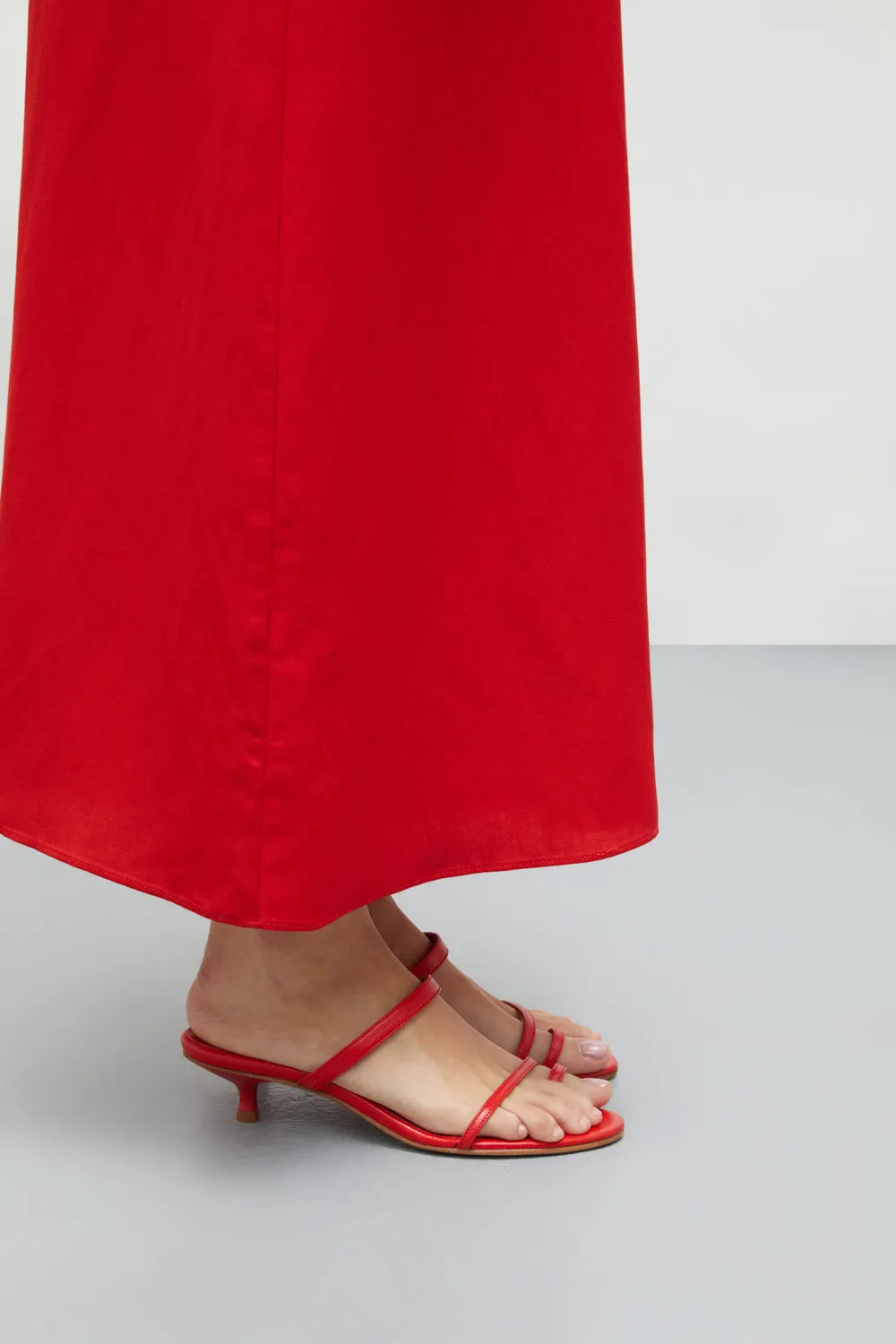 Daisy Sandals in Red Leather Comfort Technology