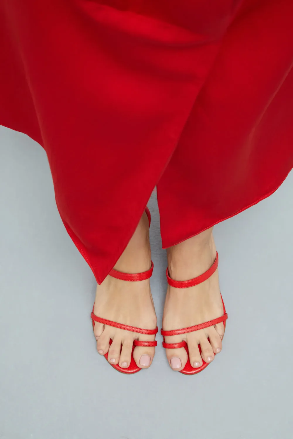 Errand Day Daisy Sandals in Red Leather