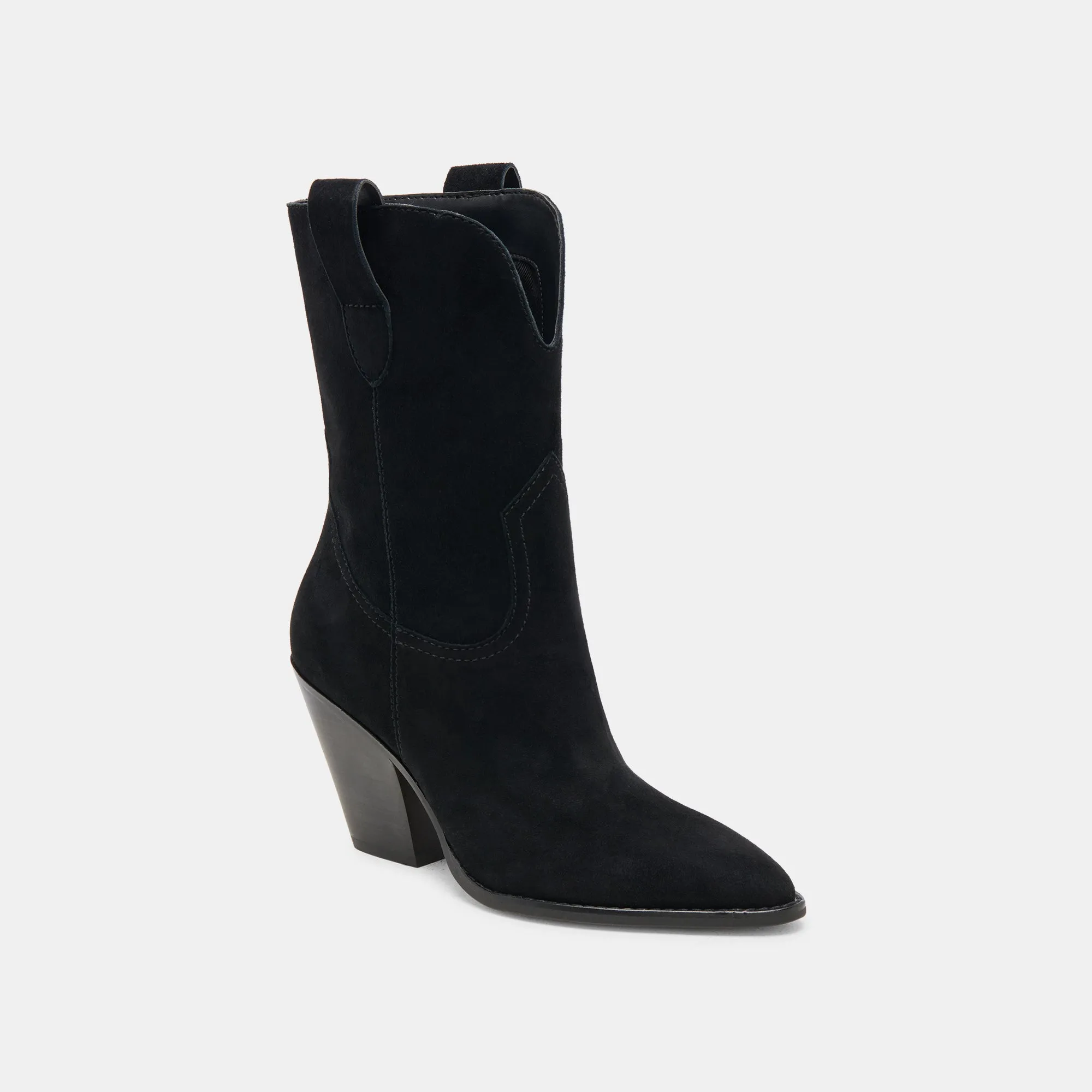 JESSEY BOOTS ONYX SUEDE Elastic Material