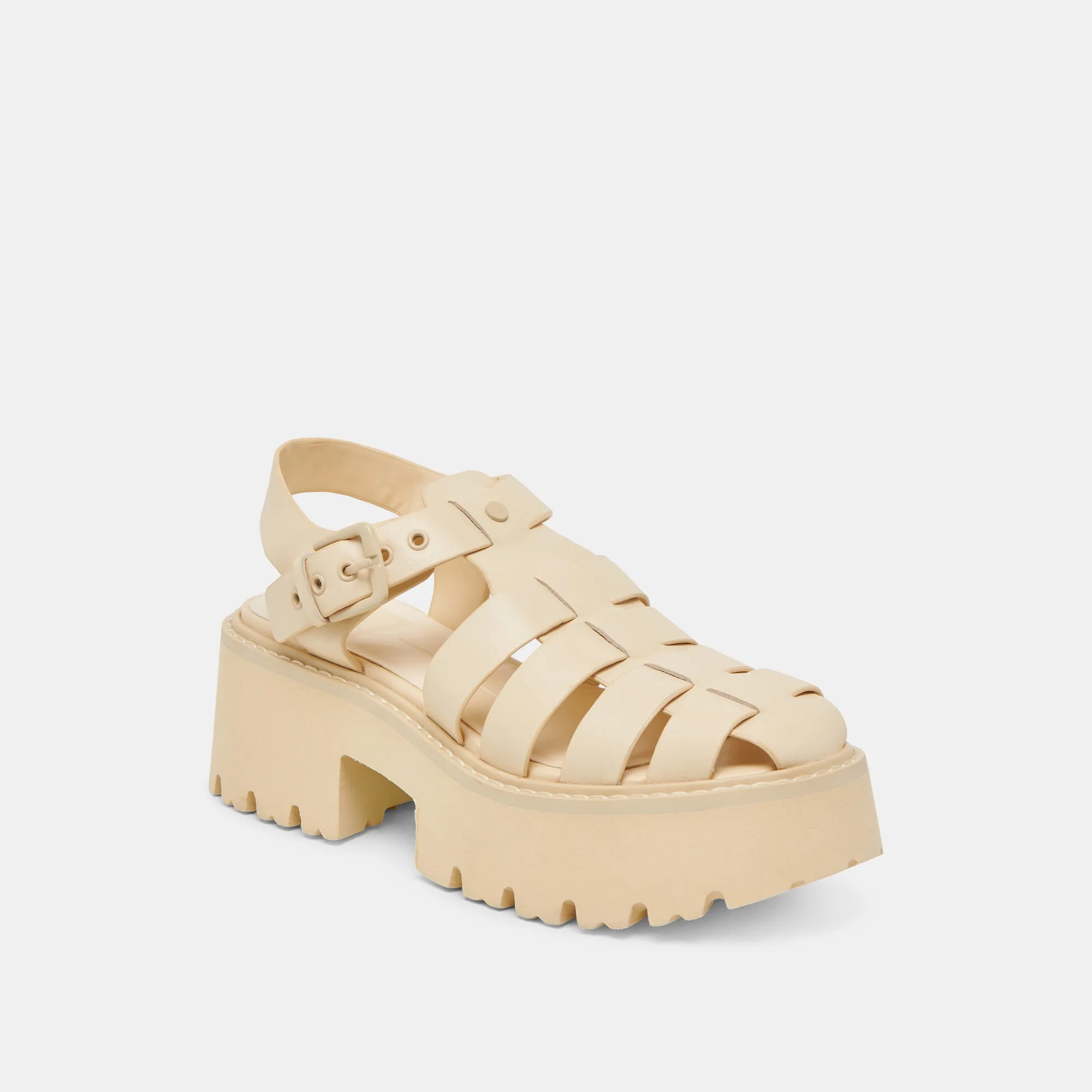LASLY TONAL SANDALS LIGHT YELLOW LEATHER Smooth Walk