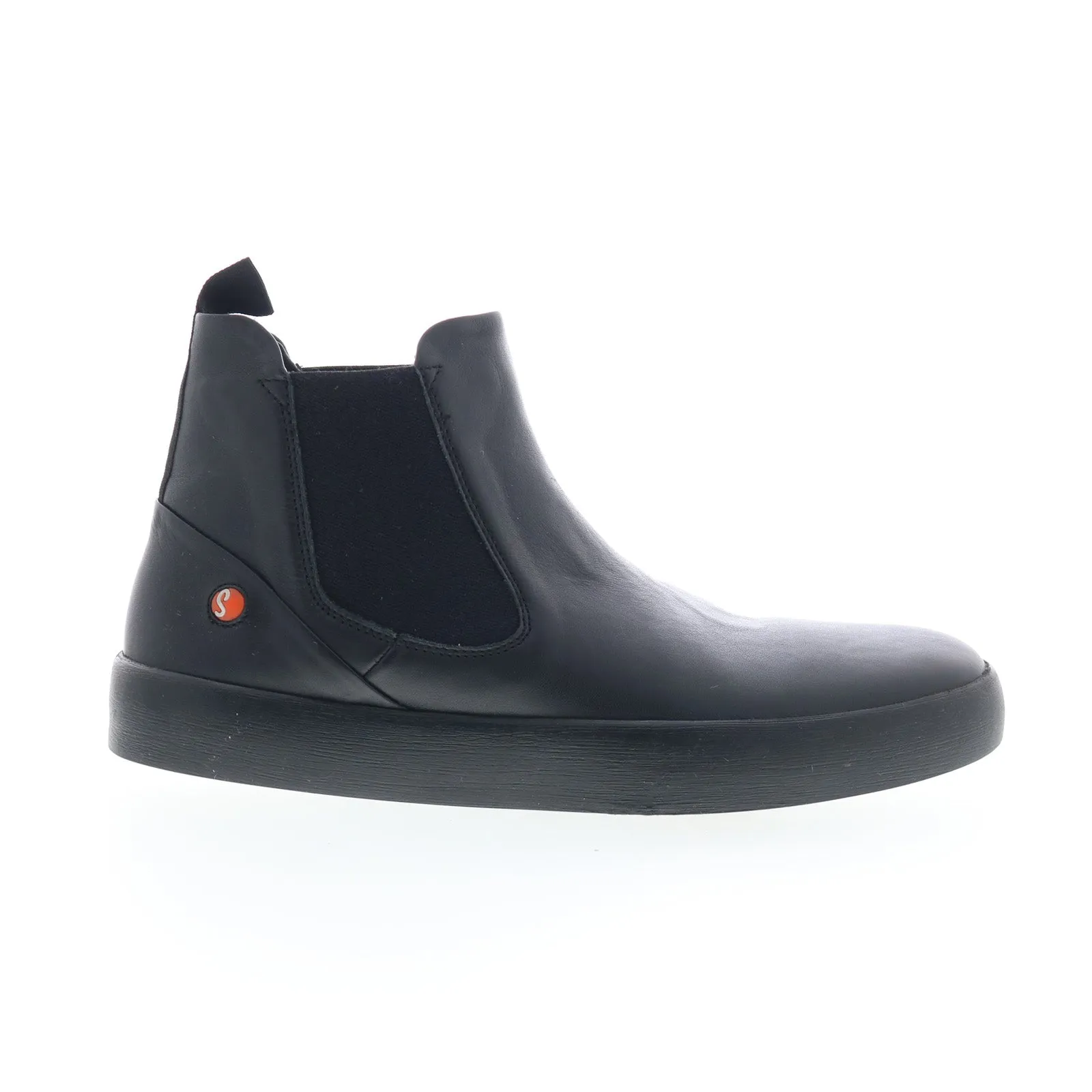 Softinos Ryke RYKE611SOF-002 Mens Black Leather Slip On Chelsea Boots Comfort Cushion Stable Structure