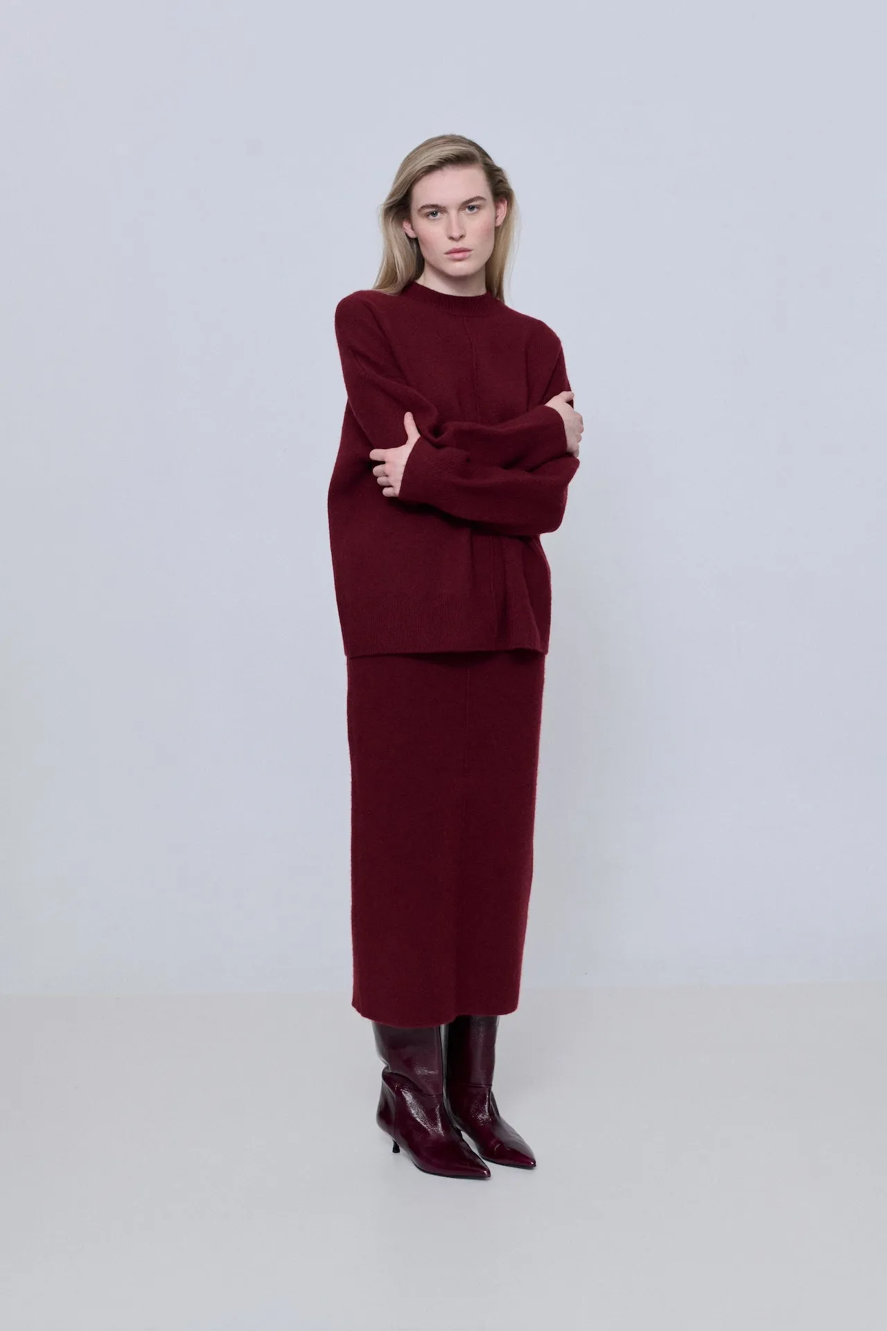 Cordura Material Sydney Boots in Burgundy Patent Leather