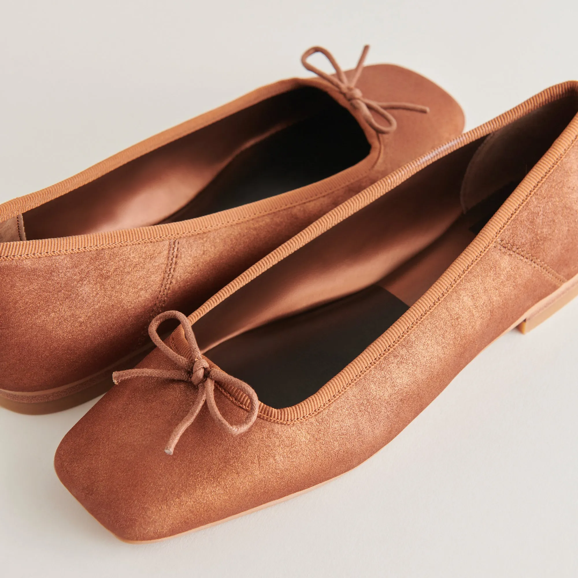 ANISA BALLET FLATS COPPER METALLIC SUEDE Cold resistant