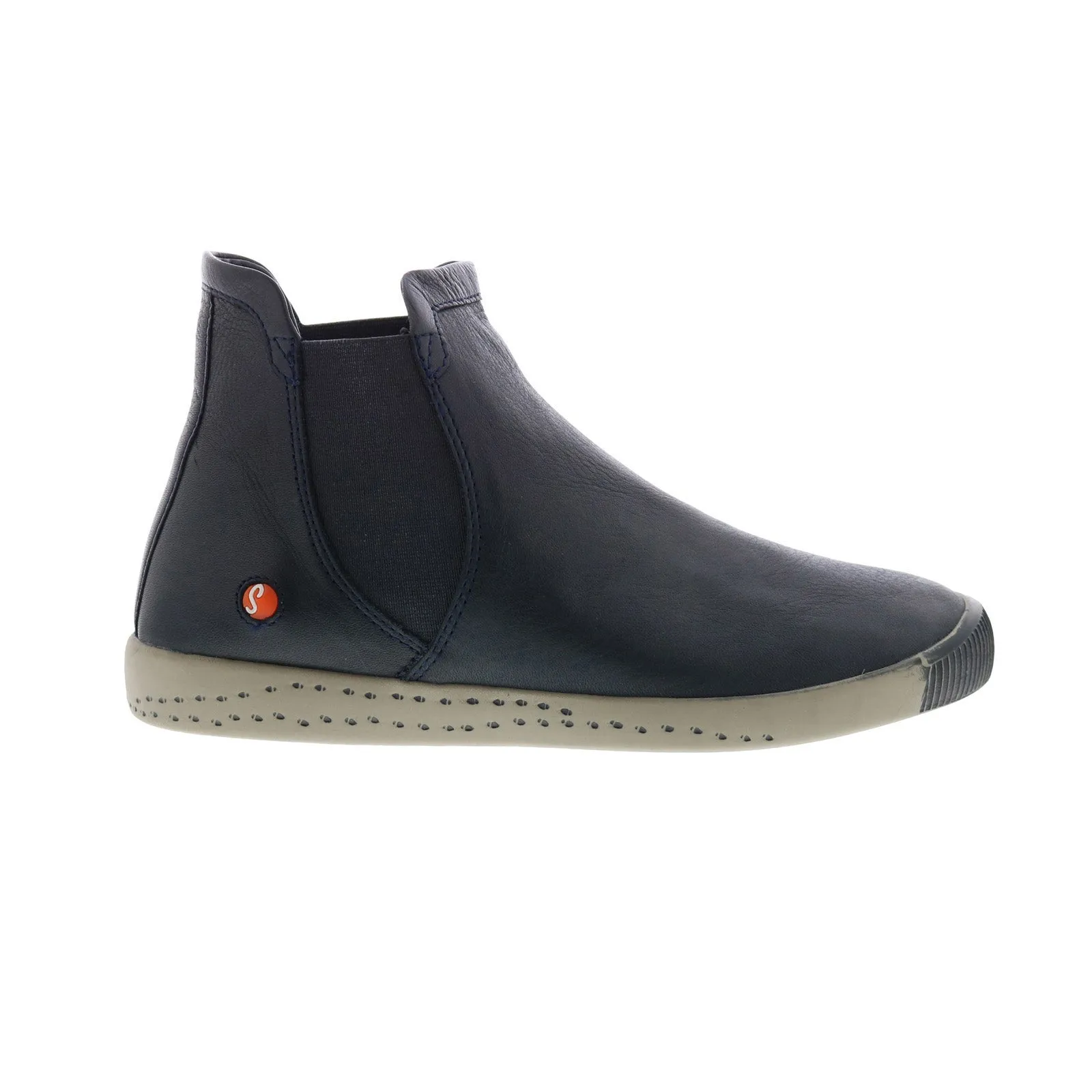 Softinos Itzi ITZI650SOF-002 Womens Blue Leather Slip On Chelsea Boots Rough Ready Fast Wear