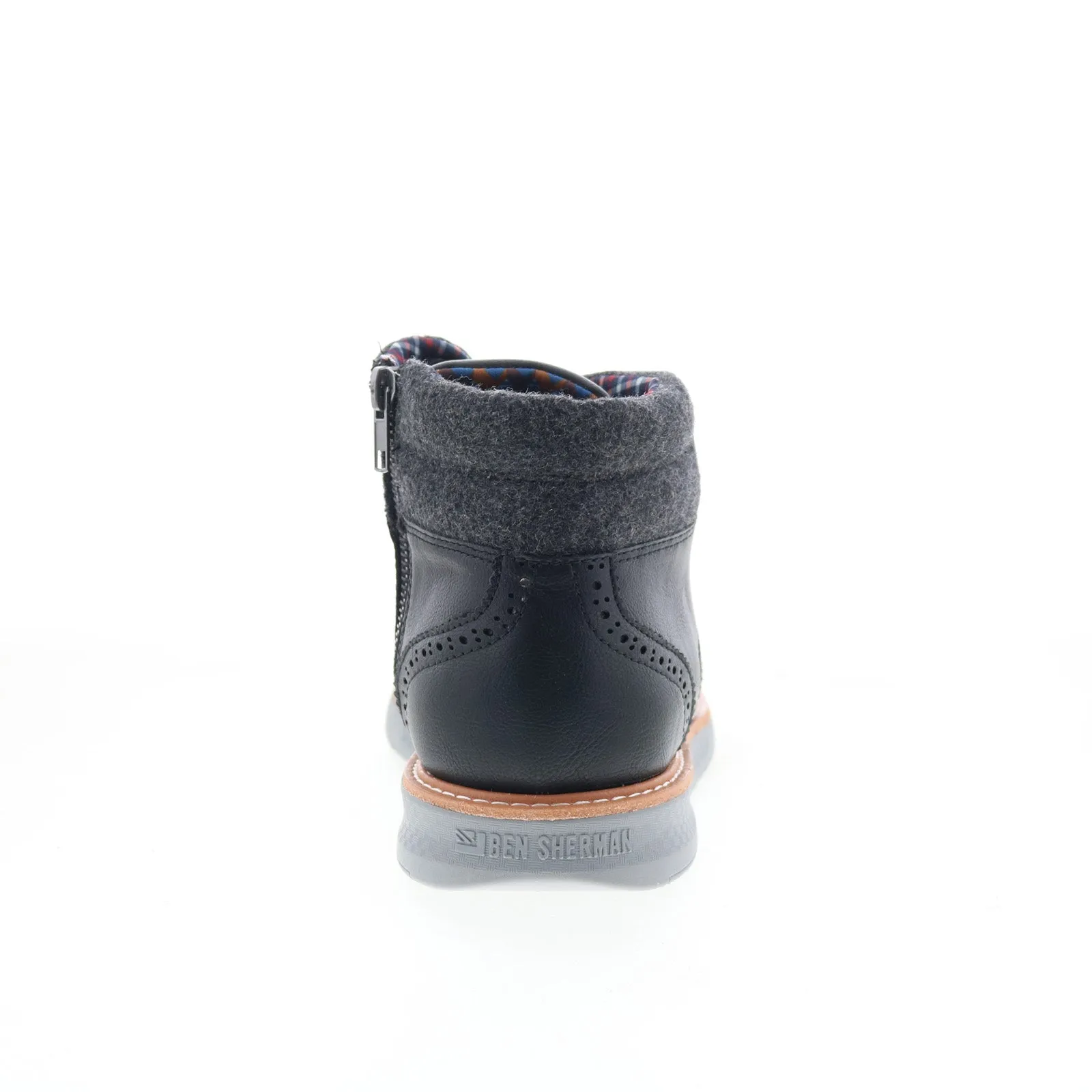 Ben Sherman Omega Casual Wingtip Boot Mens Black Casual Dress Boots Urban Style Sleek Profile