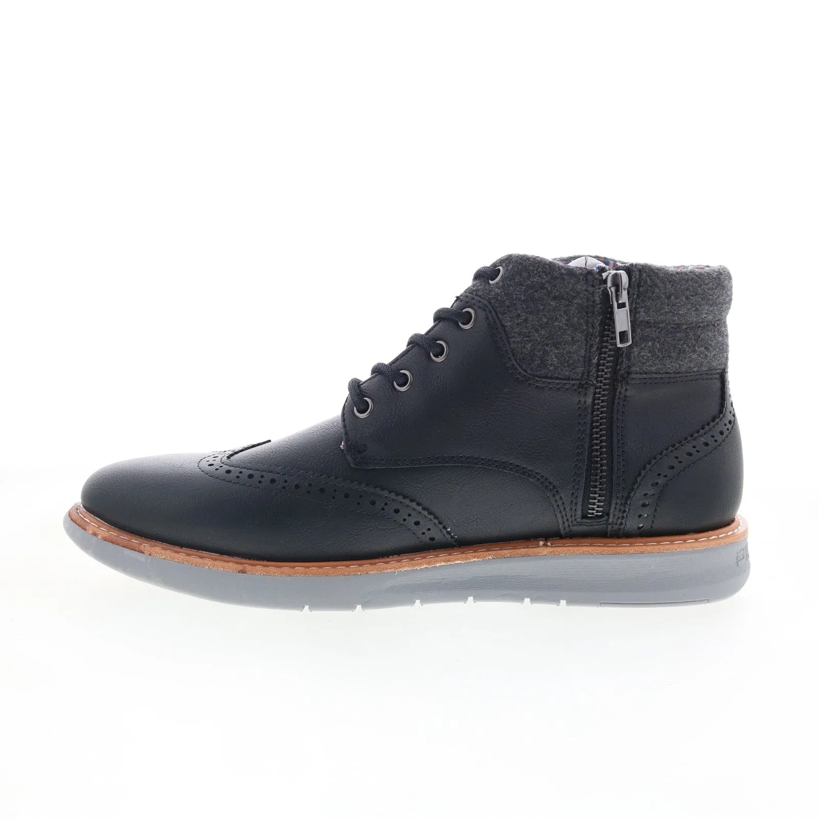 Protective Design Work Approved Ben Sherman Omega Casual Wingtip Boot Mens Black Casual Dress Boots