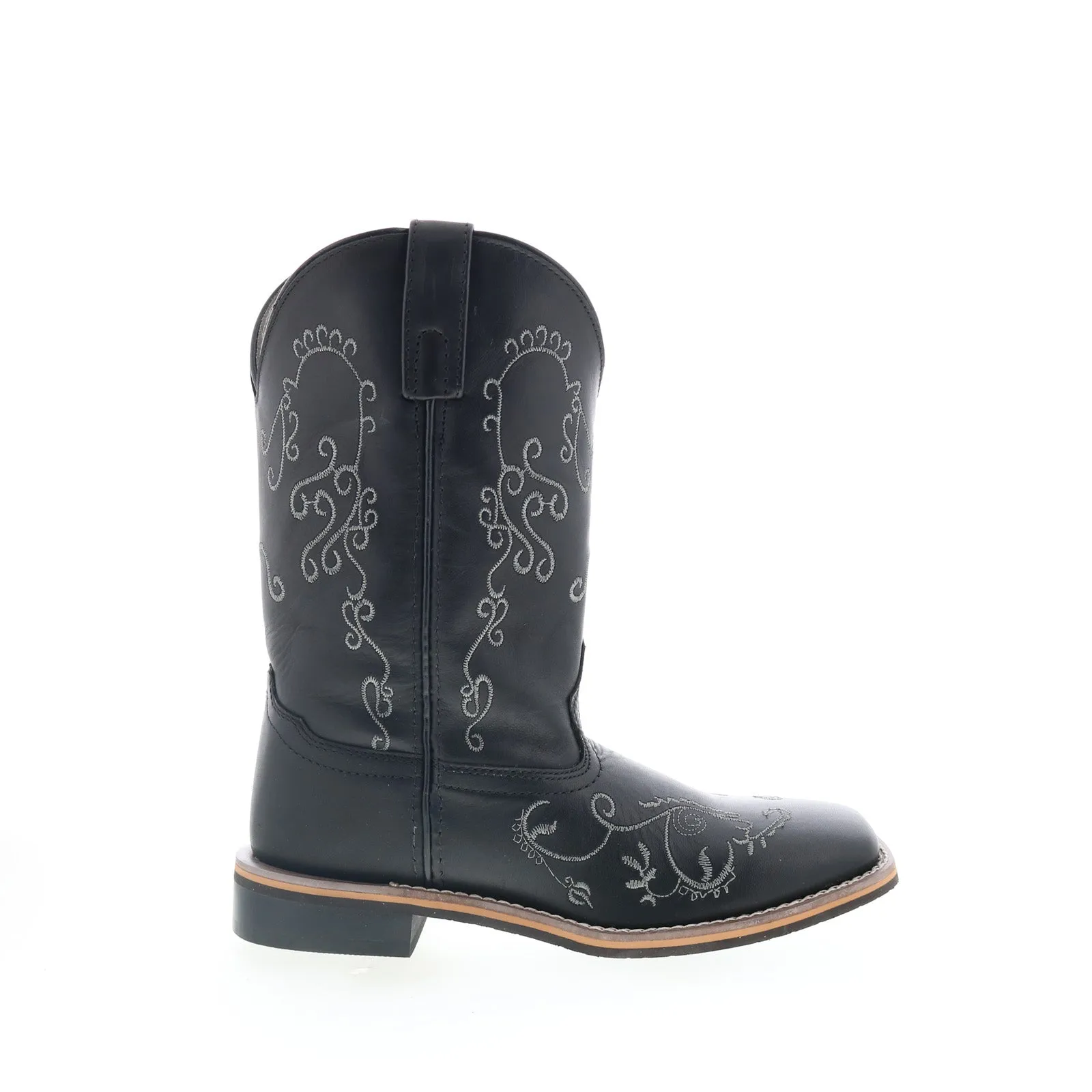 Smoky Mountain Boots Marilyn 6843 Womens Black Leather Slip On Western Boots Rain Proof Ergonomic Design
