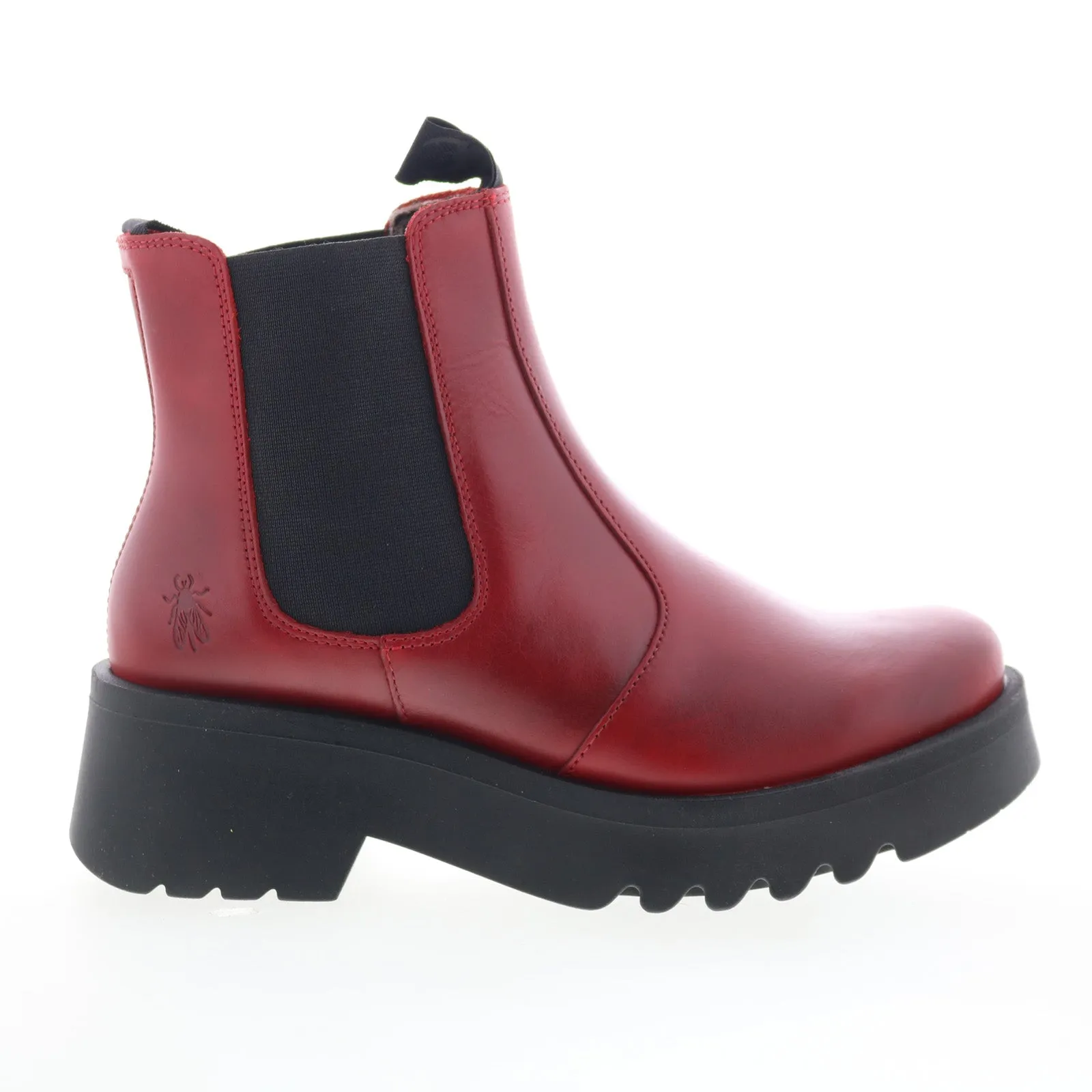 Fly London Medi MEDI789FLY-006 Womens Red Leather Slip On Chelsea Boots TPU Outsole Tough Weather