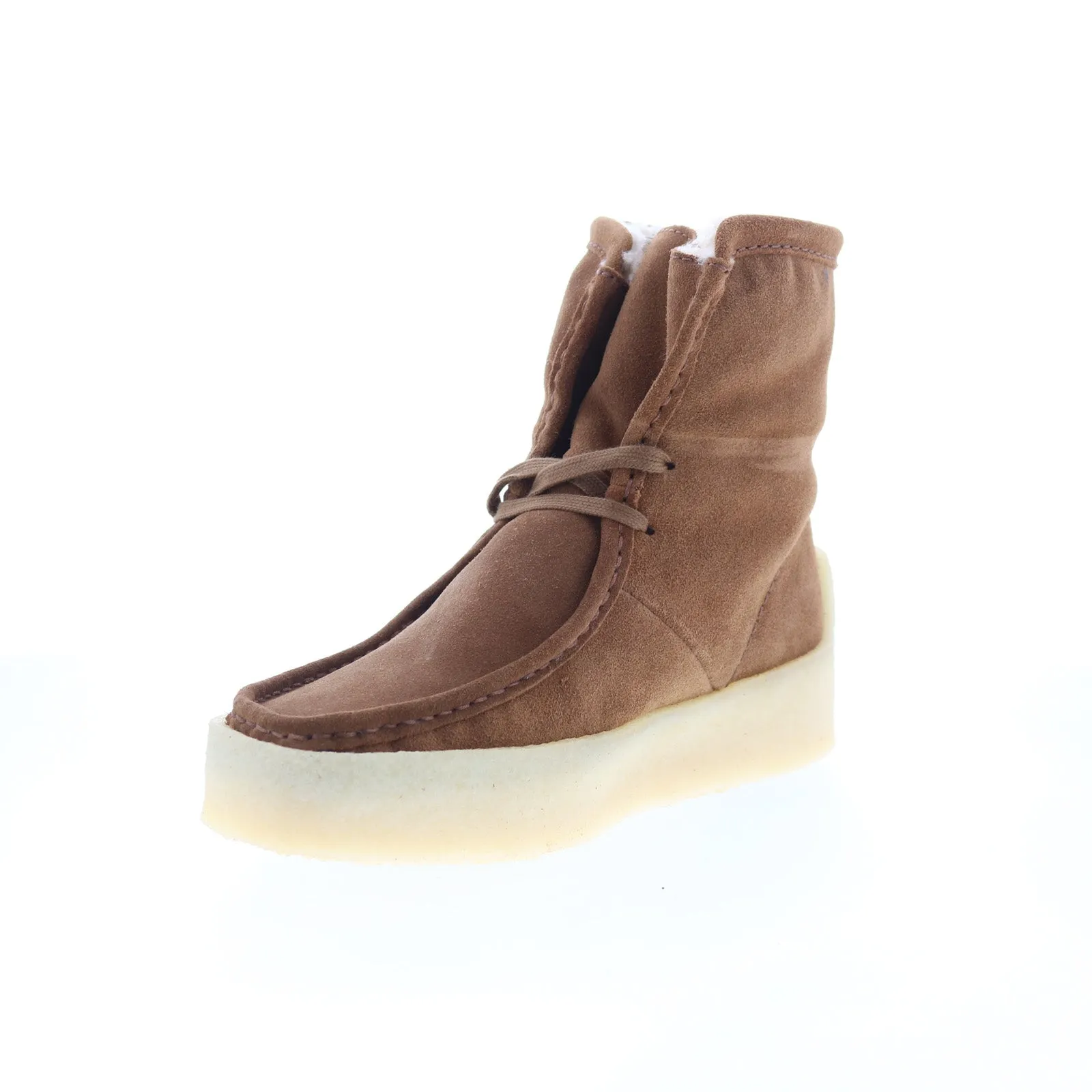 Clarks Wallabee Cup HI 26174015 Womens Brown Suede Casual Dress Boots Thick Grip