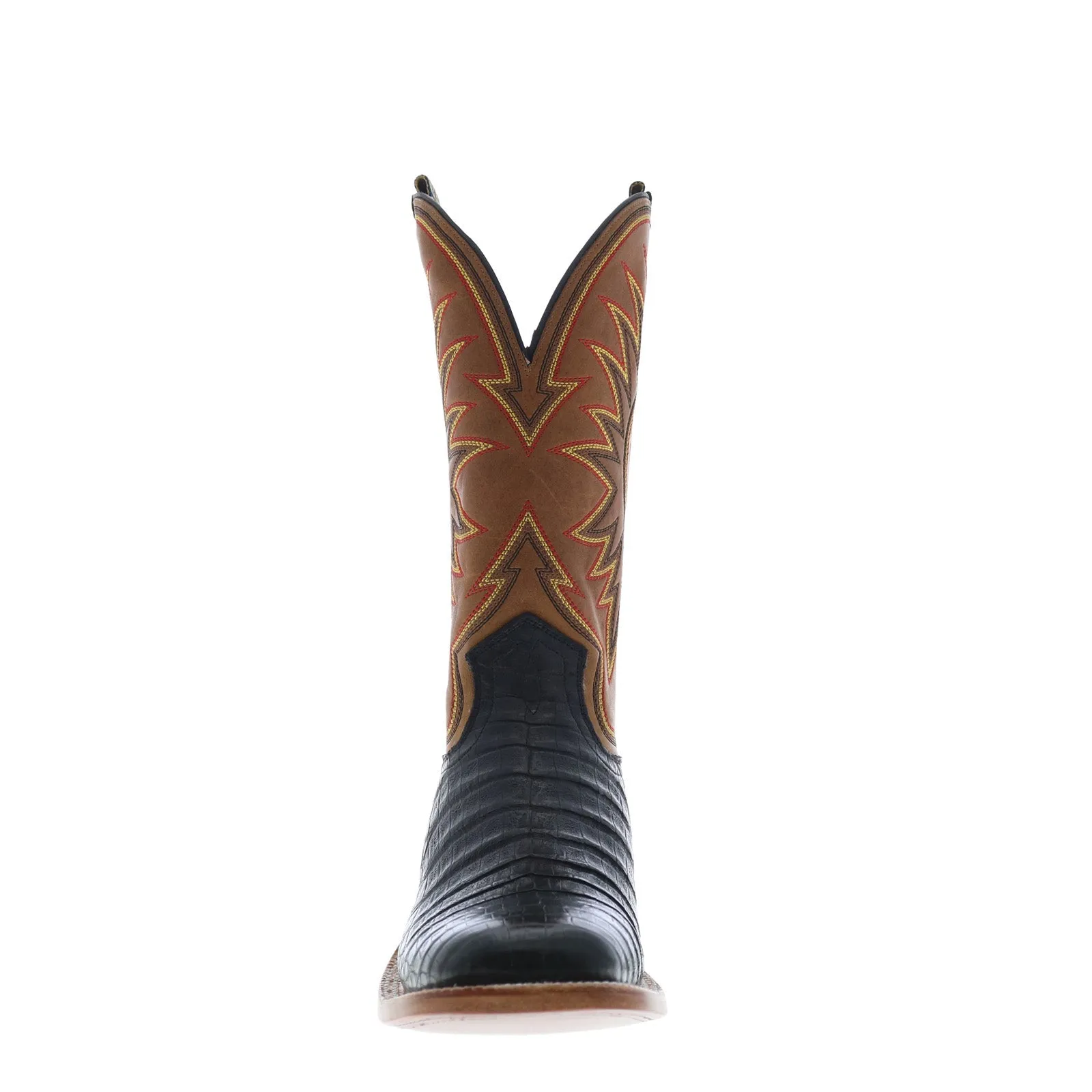 Comfortable Cushioning Middle-Aged Man Hyer Big Bow 13" HM11006 Mens Black Caiman Leather Western Cowboy Boots