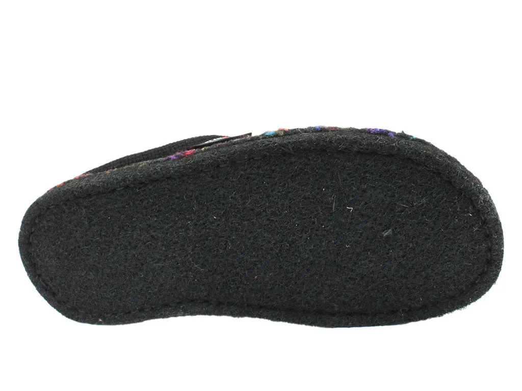 Haflinger Slippers Flair Enjoy Black Firm Lock Fantasy Path