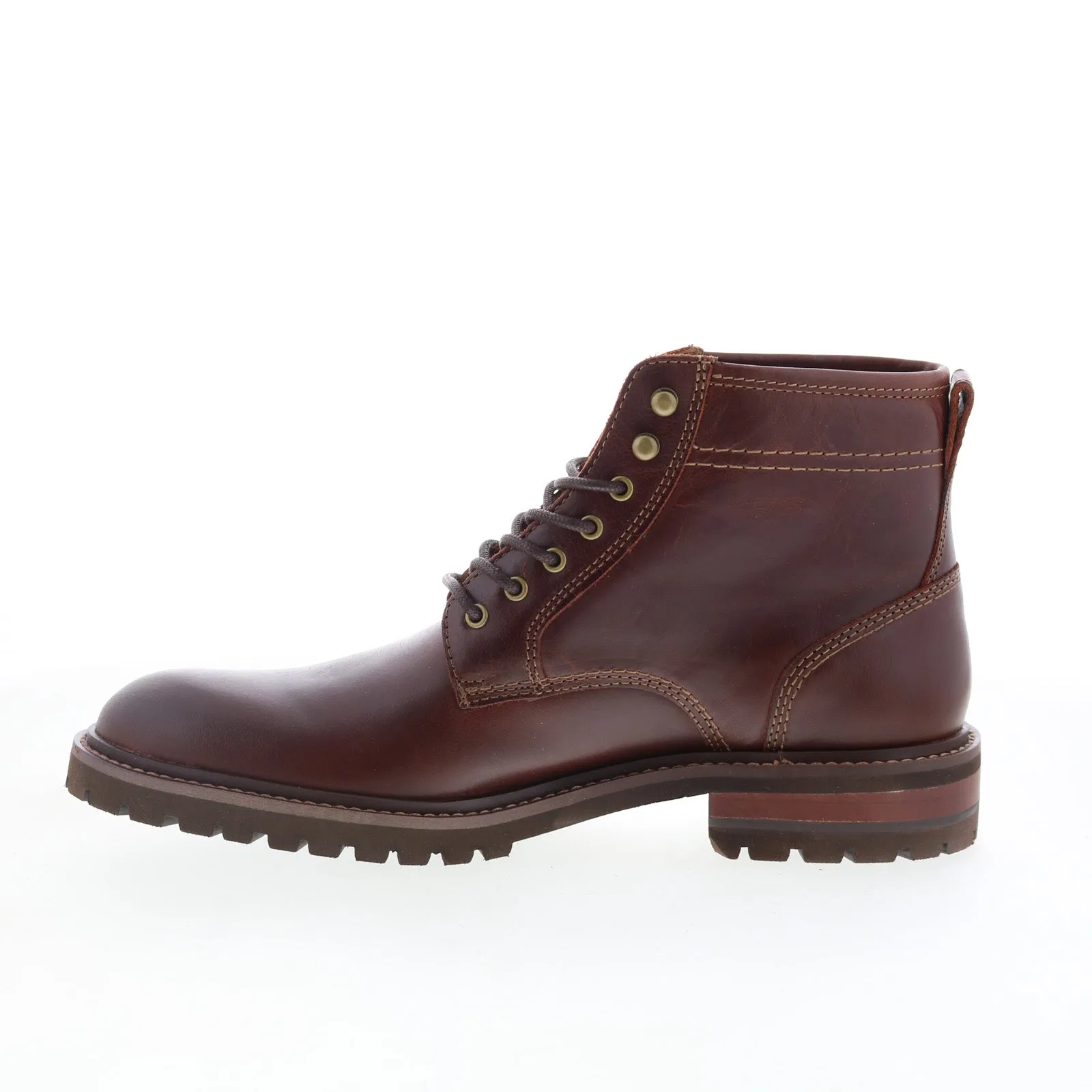 Johnston & Murphy Dudley Lug 20-1993 Mens Brown Leather Casual Dress Boots Comfortable Shank Good Traction