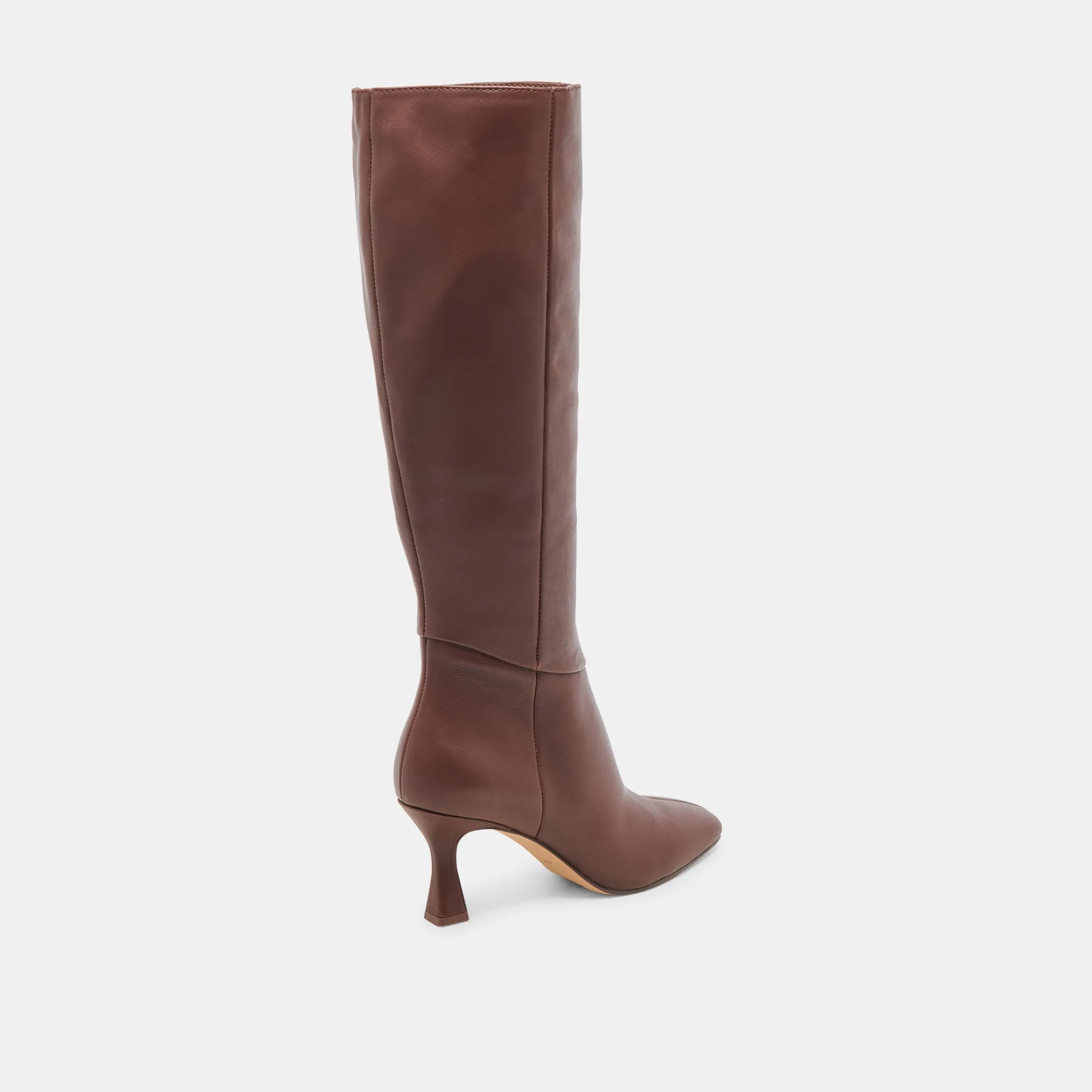 Breathable Uppers GYRA WIDE CALF BOOTS CHOCOLATE LEATHER
