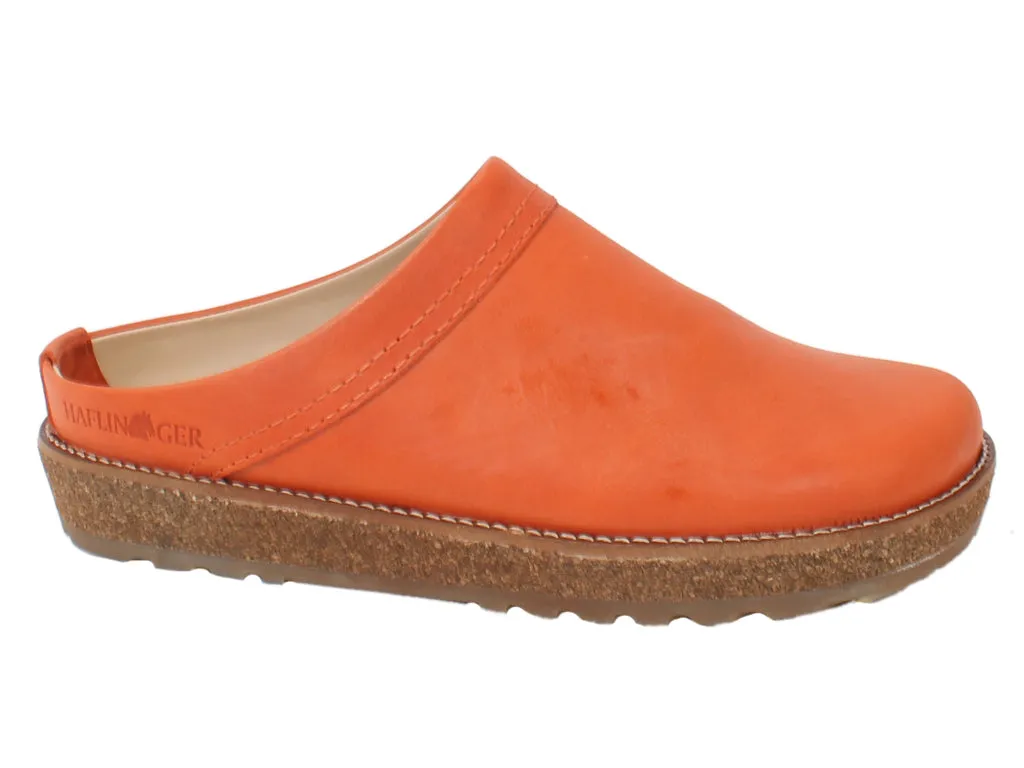 Haflinger Leather Clogs Travel Orange Workout Season Ease