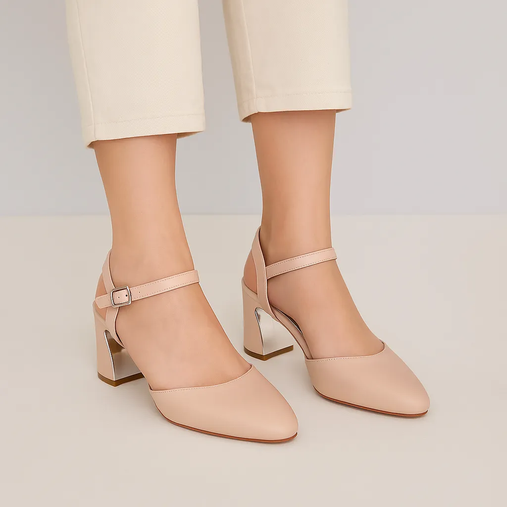 DJANGO & JULIETTE KARENT NUDE Tuxedo Party Shoes Adjustable Straps
