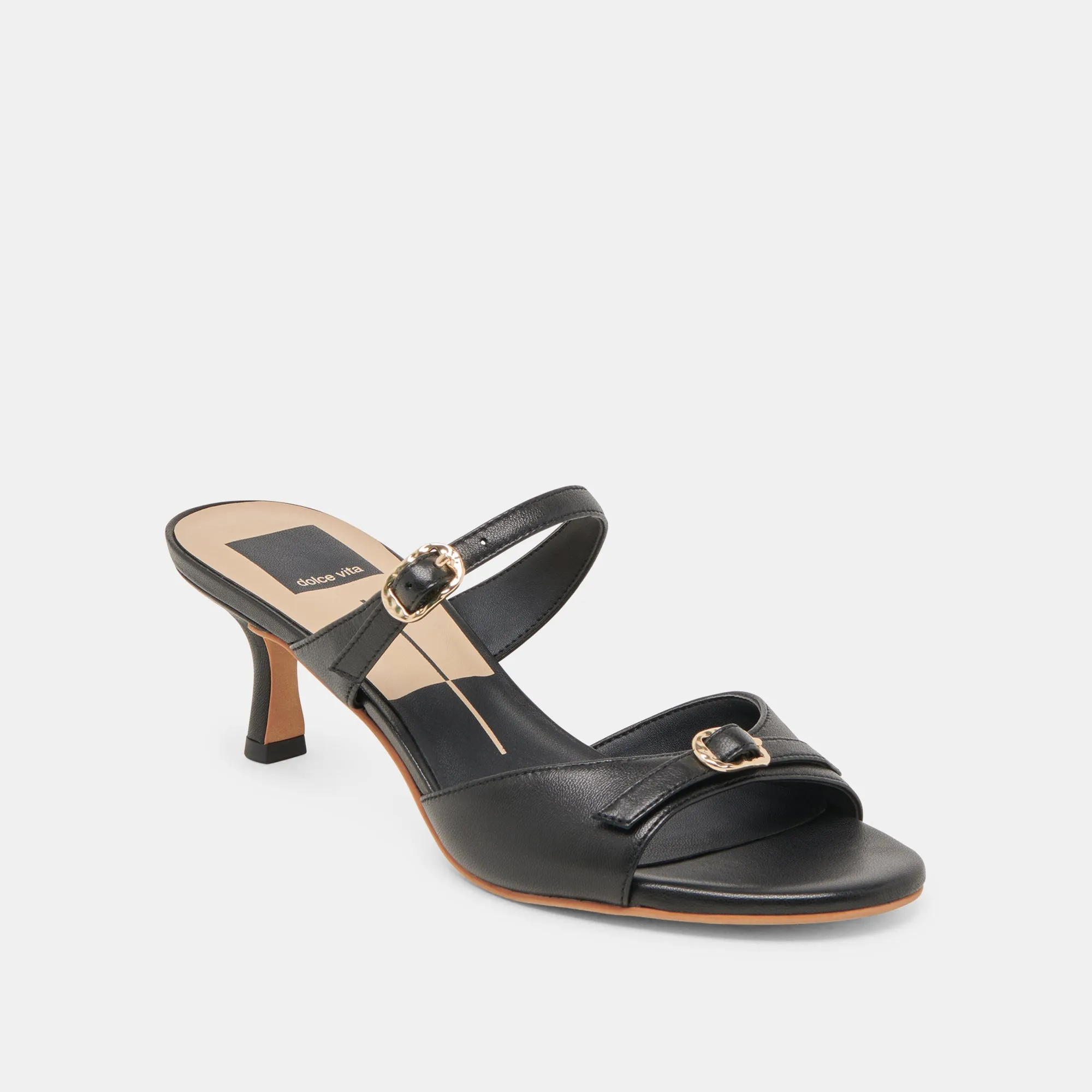 Wedding Day Stilettos LORALI HEELS BLACK LEATHER