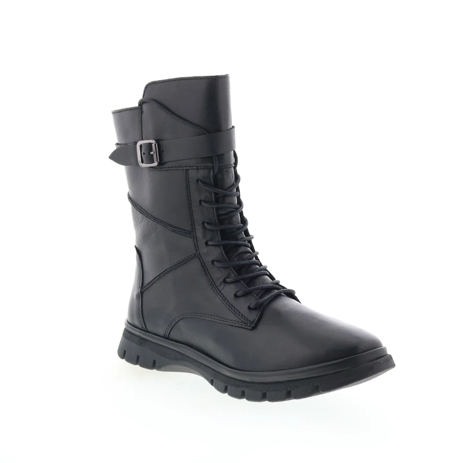 Miz Mooz Deklan Womens Black Leather Lace Up Casual Dress Boots Everyday Style Cushion Zone