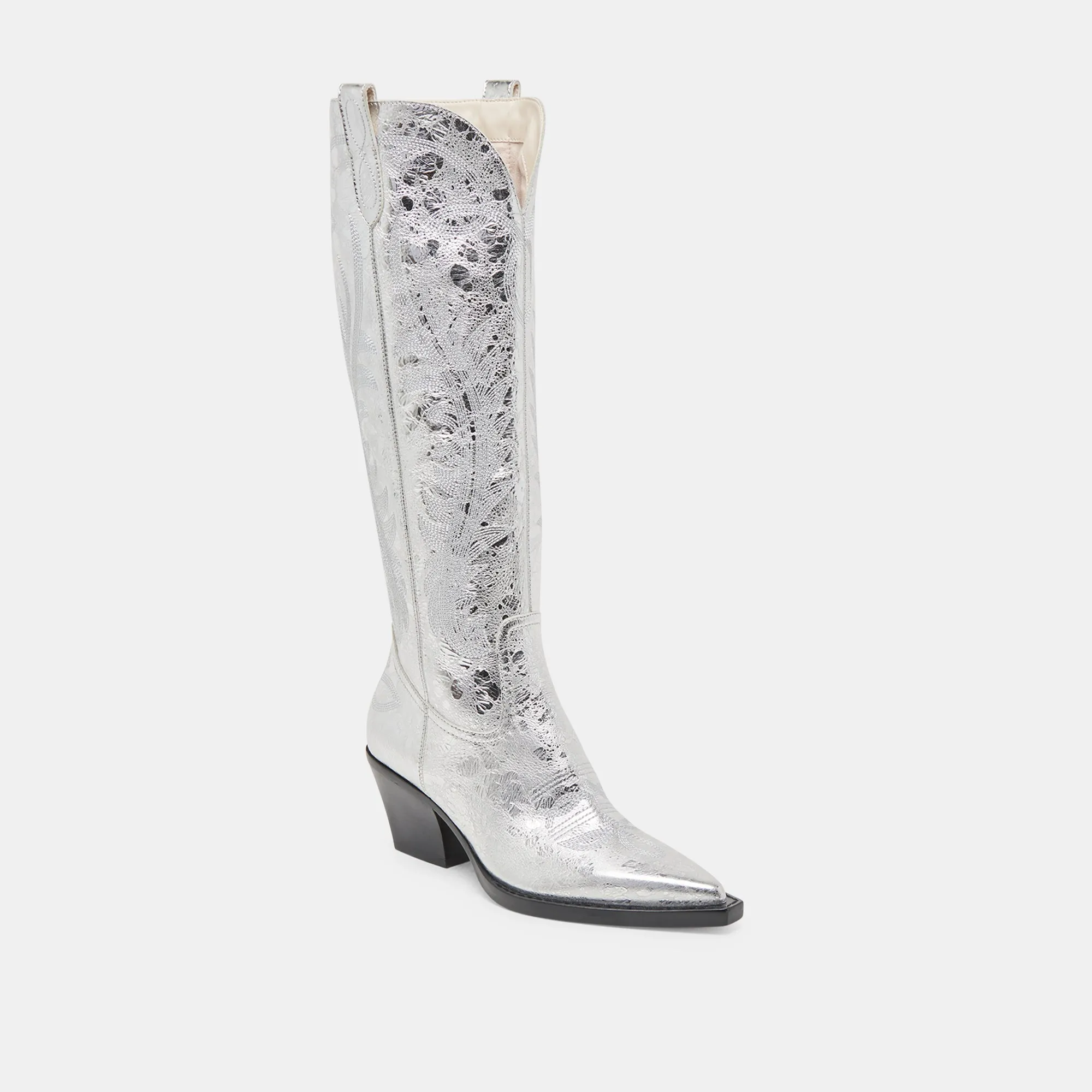 RYATT BOOTS SILVER DISTRESSED LEATHER Velvet Texture Superior Design
