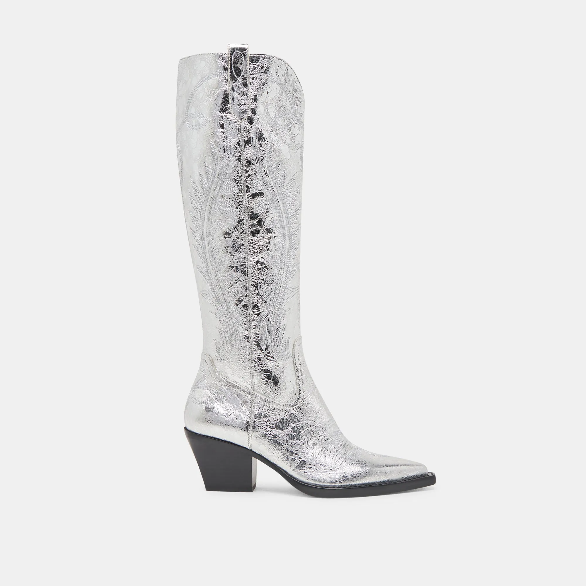 Statement Piece RYATT BOOTS SILVER DISTRESSED LEATHER