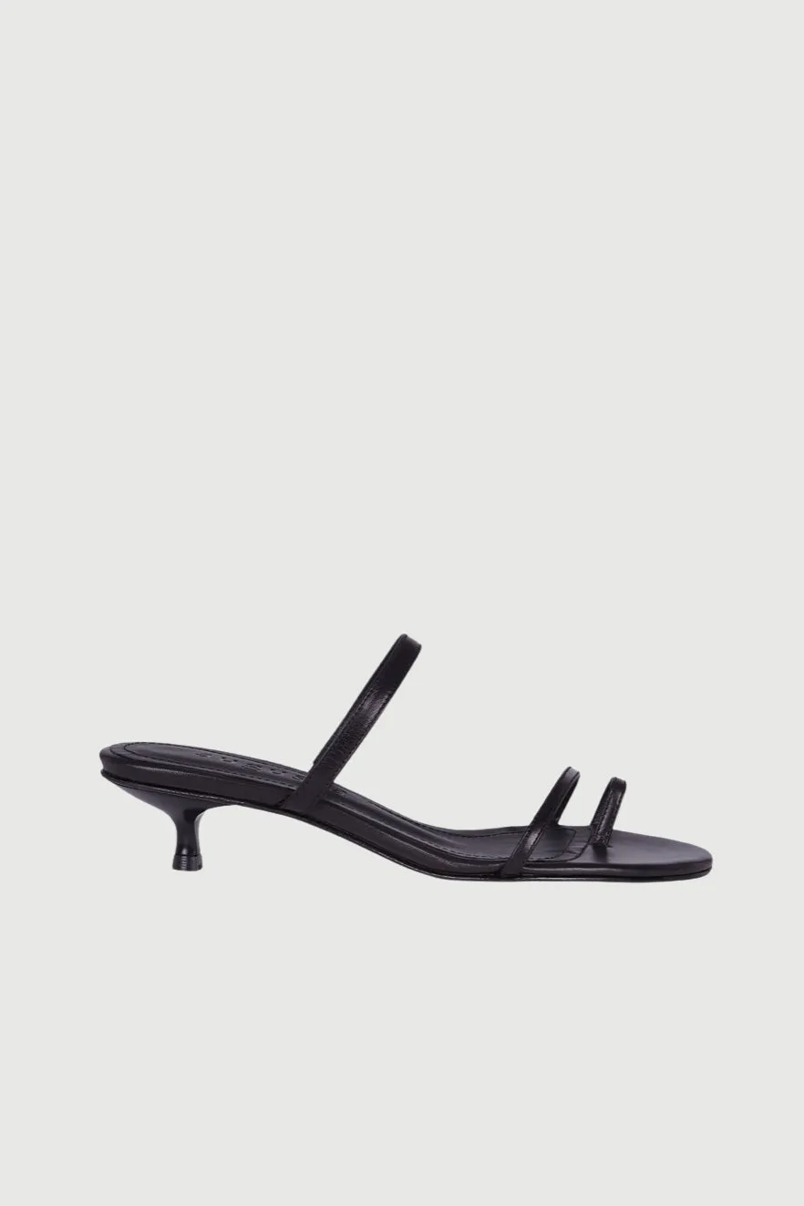 Holiday Time Daisy Sandals in Black Leather