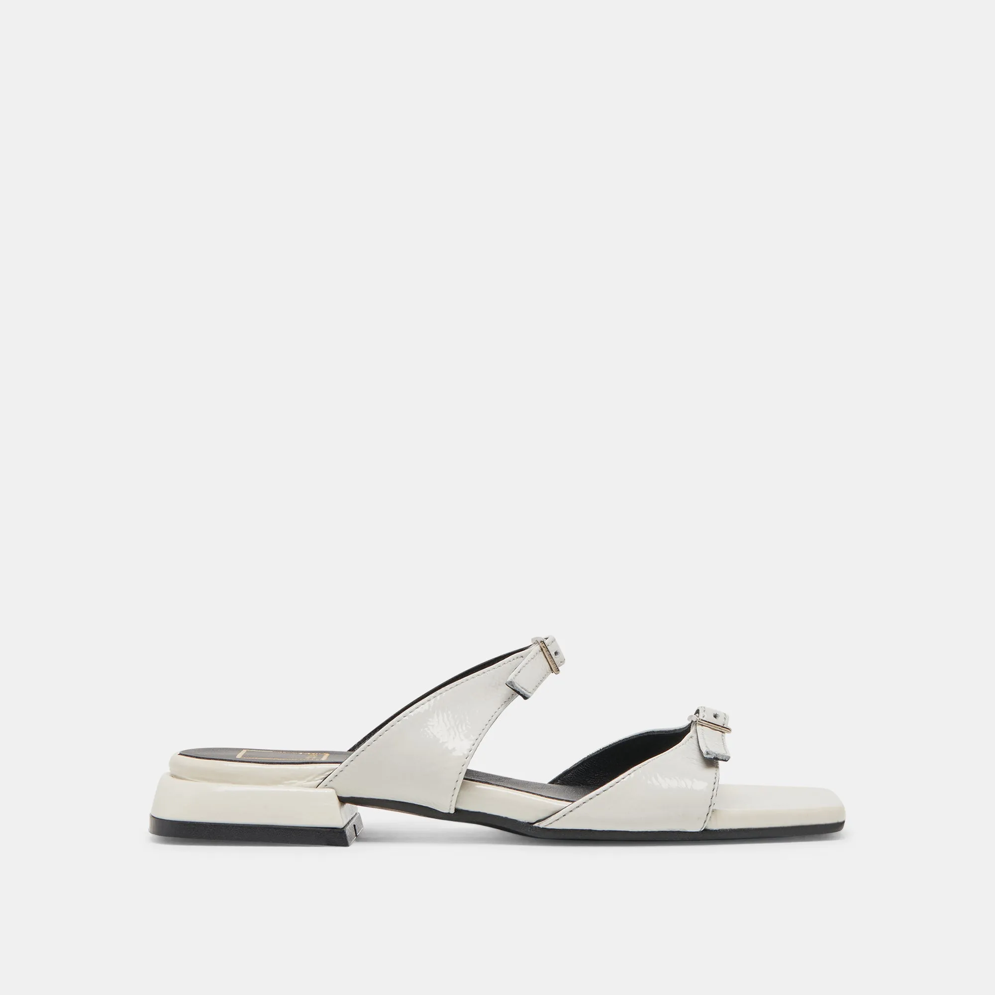 Slip On Tassel Fun LAVERN SANDALS OFF WHITE CRINKLE PATENT