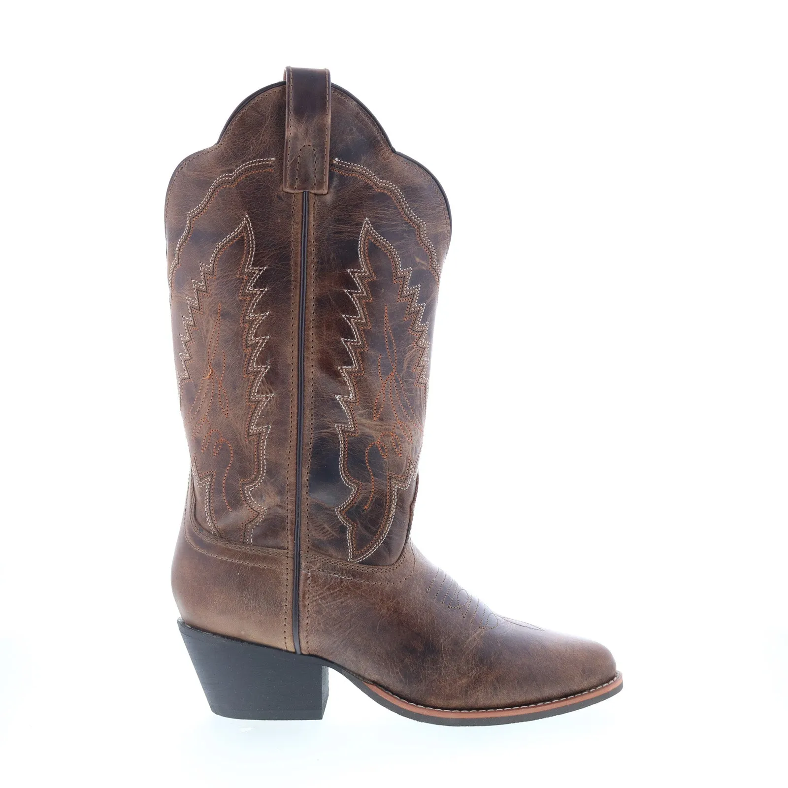 Smoky Mountain Boots Amelia Round Toe Boot Womens Brown Wide Western Boots Easy Maintenance Suede Surface