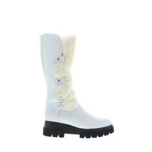 Fall Ready Bos. & Co. Cabal Womens White Leather Zipper Casual Dress Boots