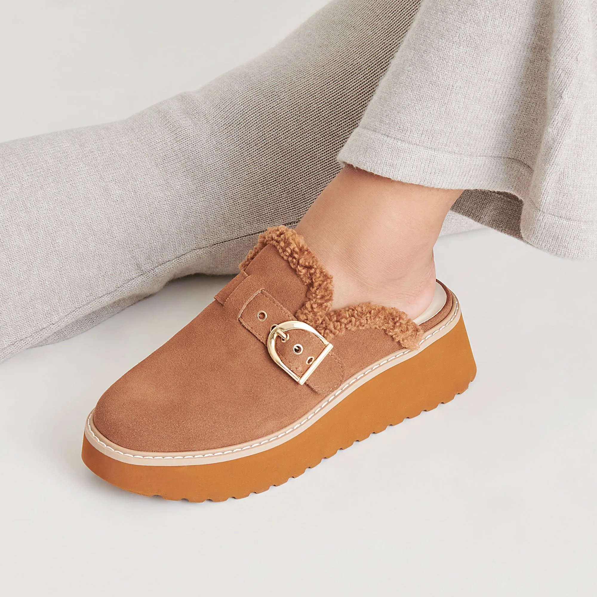 Core Flex Mono Style LELANI PLUSH FLATS PECAN SUEDE