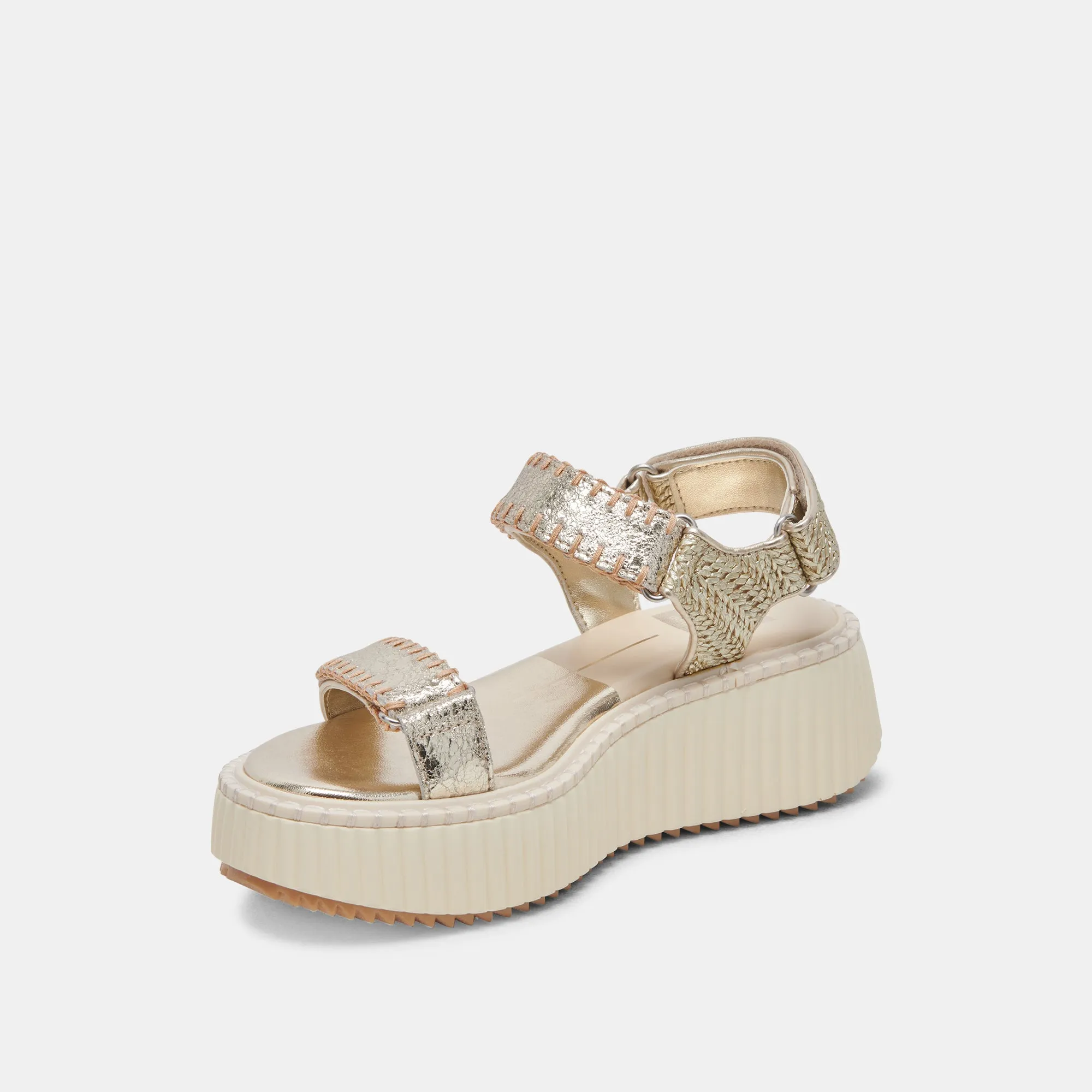 DEBRA SANDALS PLATINUM DISTRESSED LEATHER Natural Step Breath Line