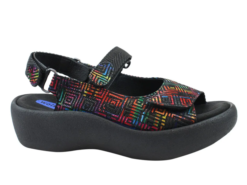 Wolky Sandals Jewel Black Corza Sunset Hour Coast Line