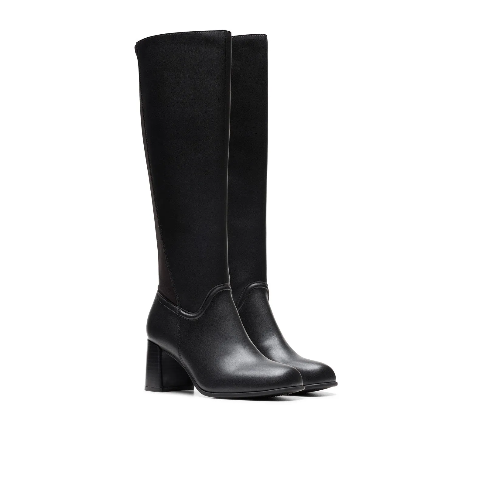 Clarks Keirsta Cove 26180041 Womens Black Leather Zipper Knee High Boots Anti-odor technology Suede Material