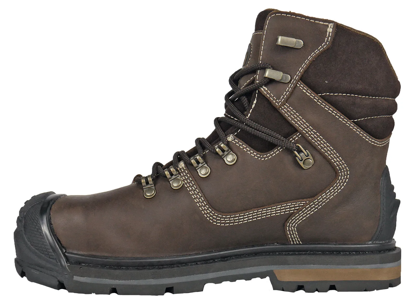 Hoss Hog Composite Toe Waterproof 60690 Mens Brown Extra Wide Work Boots Ankle Lock