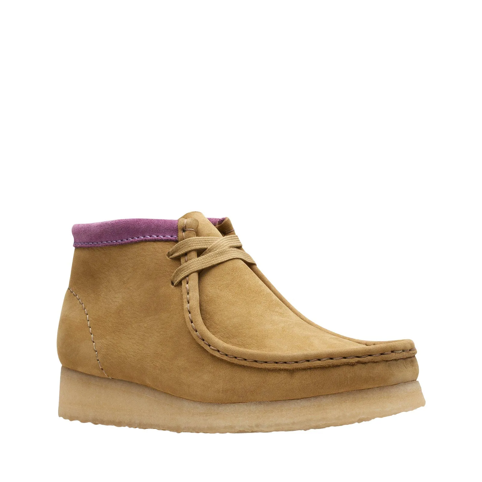 Clarks Wallabee Boot 26167961 Womens Brown Leather Lace Up Chukkas Boots Comfy Step High Arch