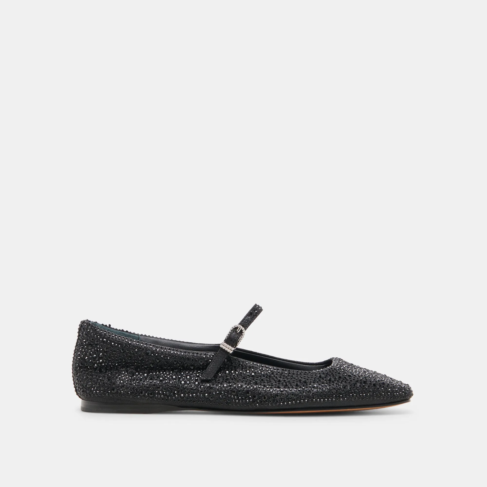 Supportive REYES CRYSTAL BALLET FLATS BLACK METALLIC CRYSTAL