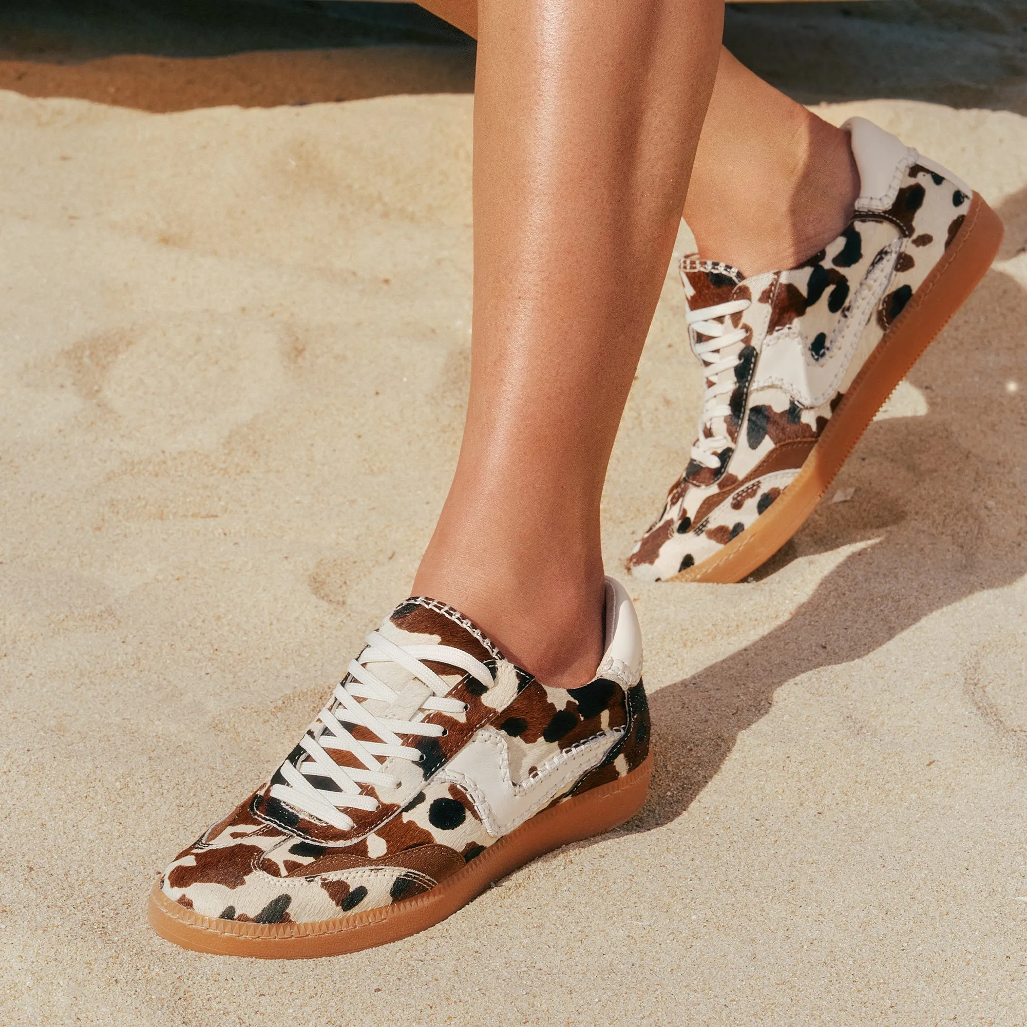 Gym-Friendly NOTICE STITCH SNEAKERS COCOA TAURUS CALF HAIR