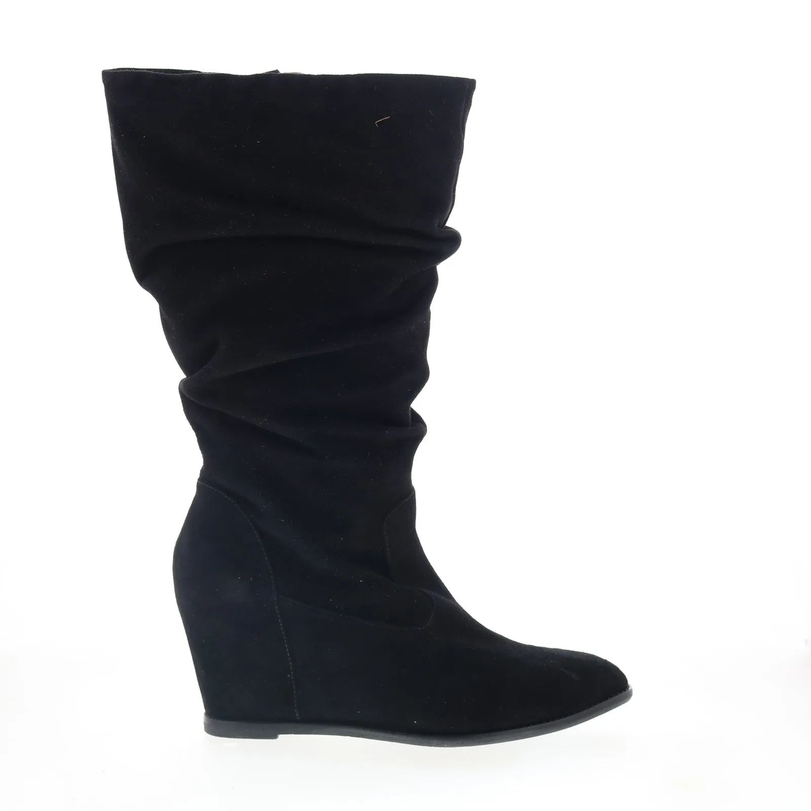 Urban Casual Johnston & Murphy 78-52165 Womens Black Suede Zipper Mid Calf Boots