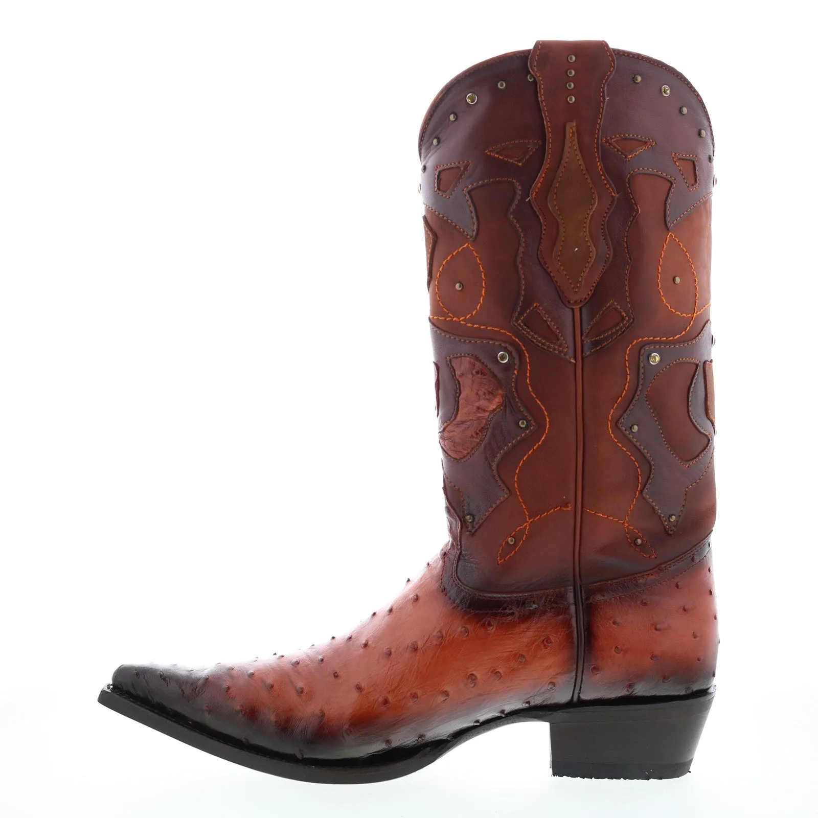 Los Altos 3X Toe Ostrich 95VF0357 Mens Brown Wide Cowboy Western Boots Clean Cut Hill Climb