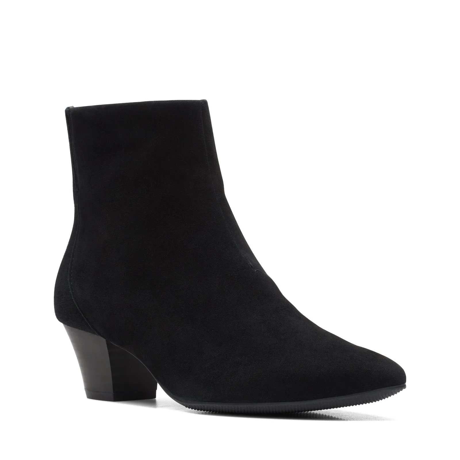 Clarks Teresa Boot 26167908 Womens Black Suede Zipper Ankle & Booties Boots Hiking Trail