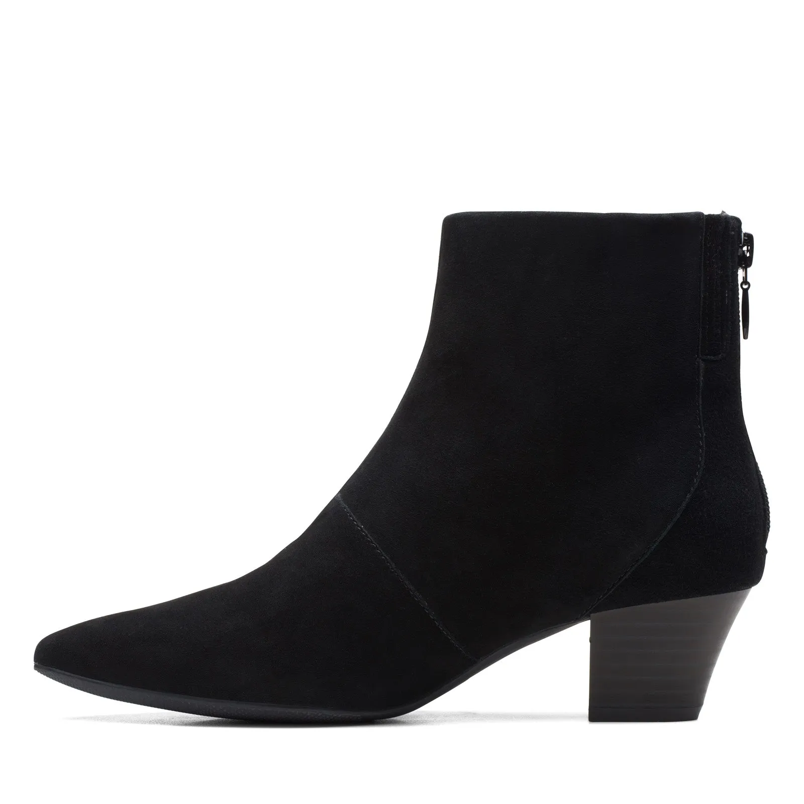 Clarks Teresa Boot 26167908 Womens Black Suede Zipper Ankle & Booties Boots High Performance