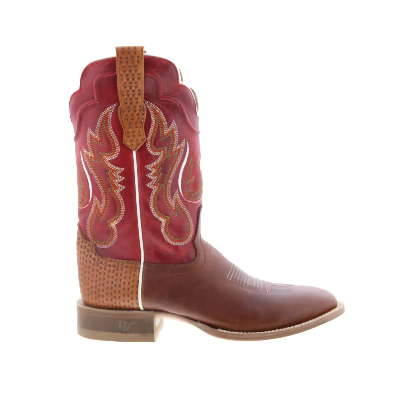 synthetic material Outlaw Snip Toe 60302 Mens Brown Leather Slip On Western Boots