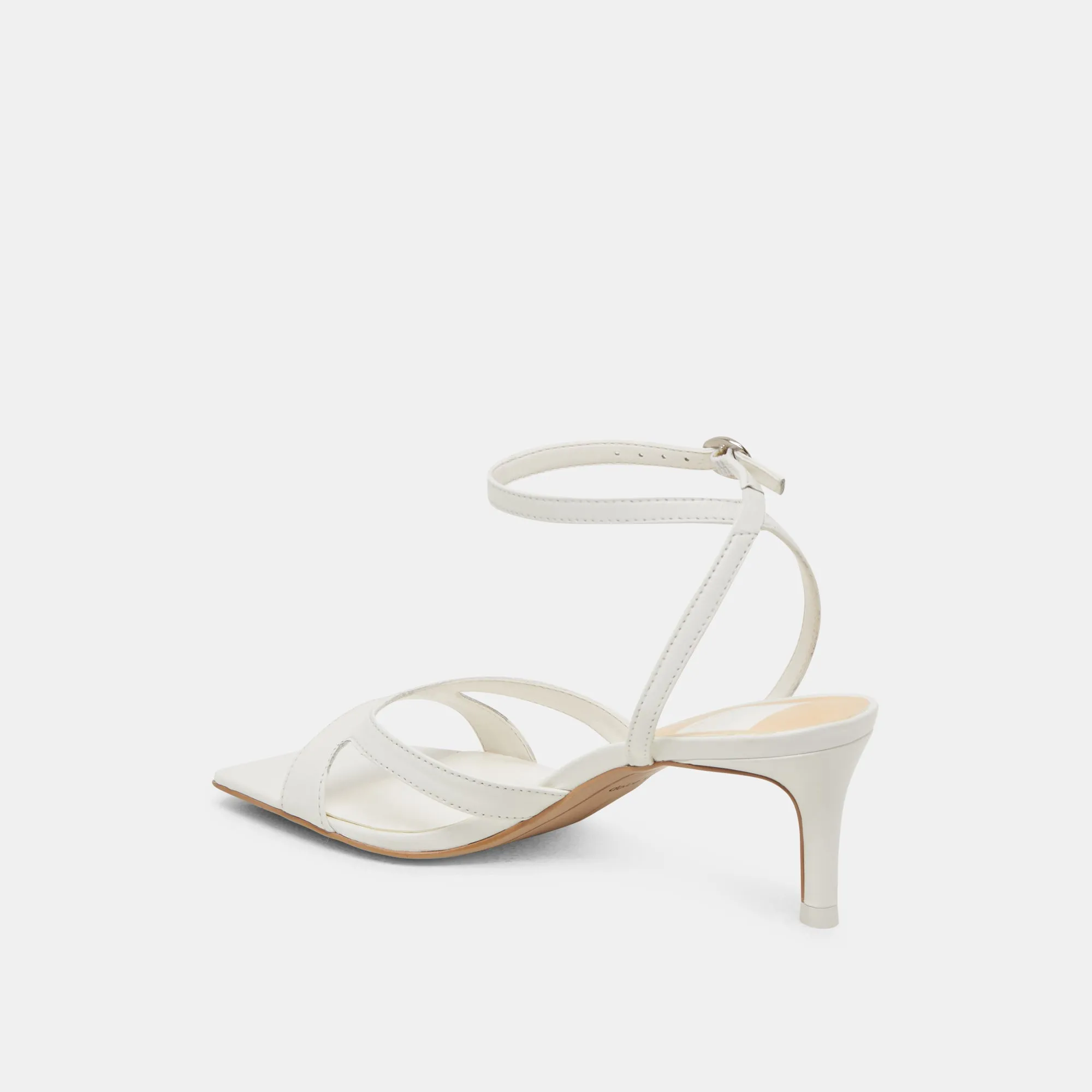 BECKI WIDE HEELS TRUE WHITE LEATHER Soft Cushioning